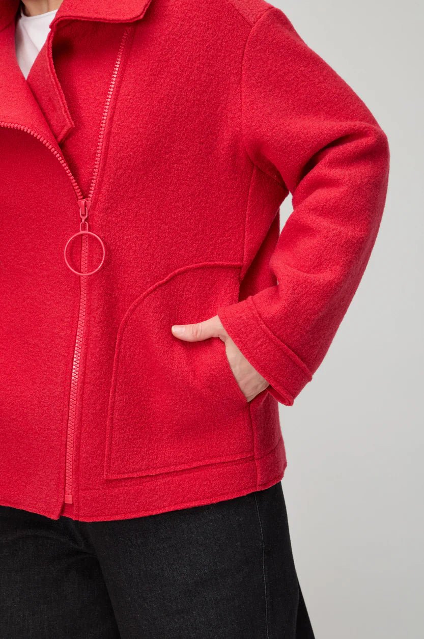 picture of Sahara Boiled Wool Jacket - Tomato - Number Two - womens - fashion - clothing - Sahara 3