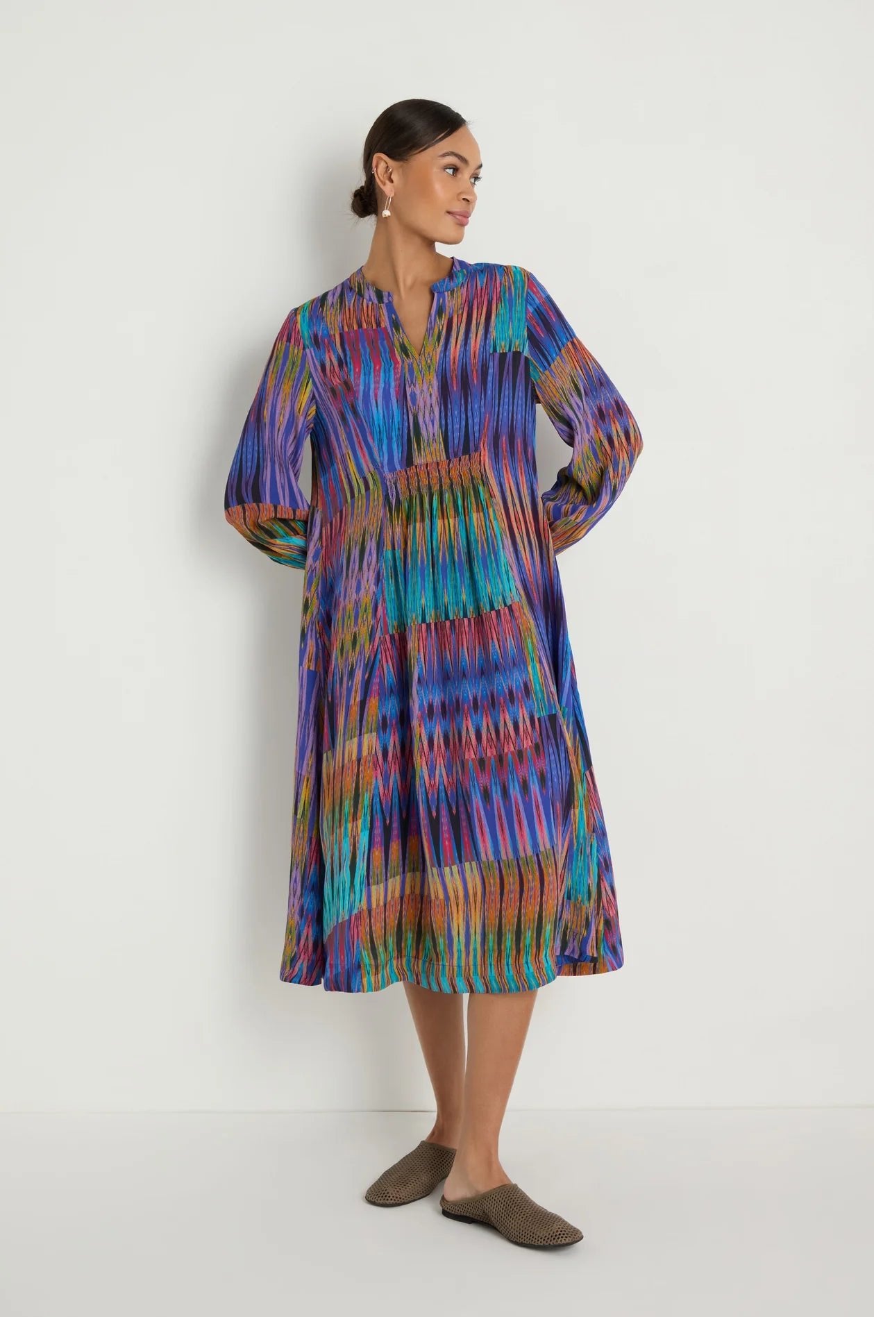 picture of Sahara Vivid Ikat Patchwork Shirt Dress - Multi - Number Two - womens - fashion - clothing - Sahara 4
