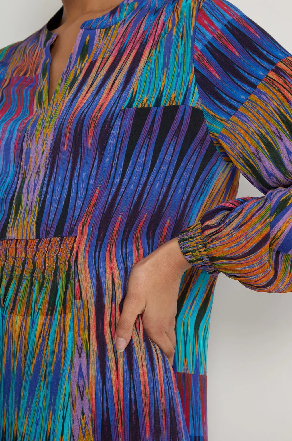 picture of Sahara Vivid Ikat Patchwork Shirt Dress - Multi - Number Two - womens - fashion - clothing - Sahara 3