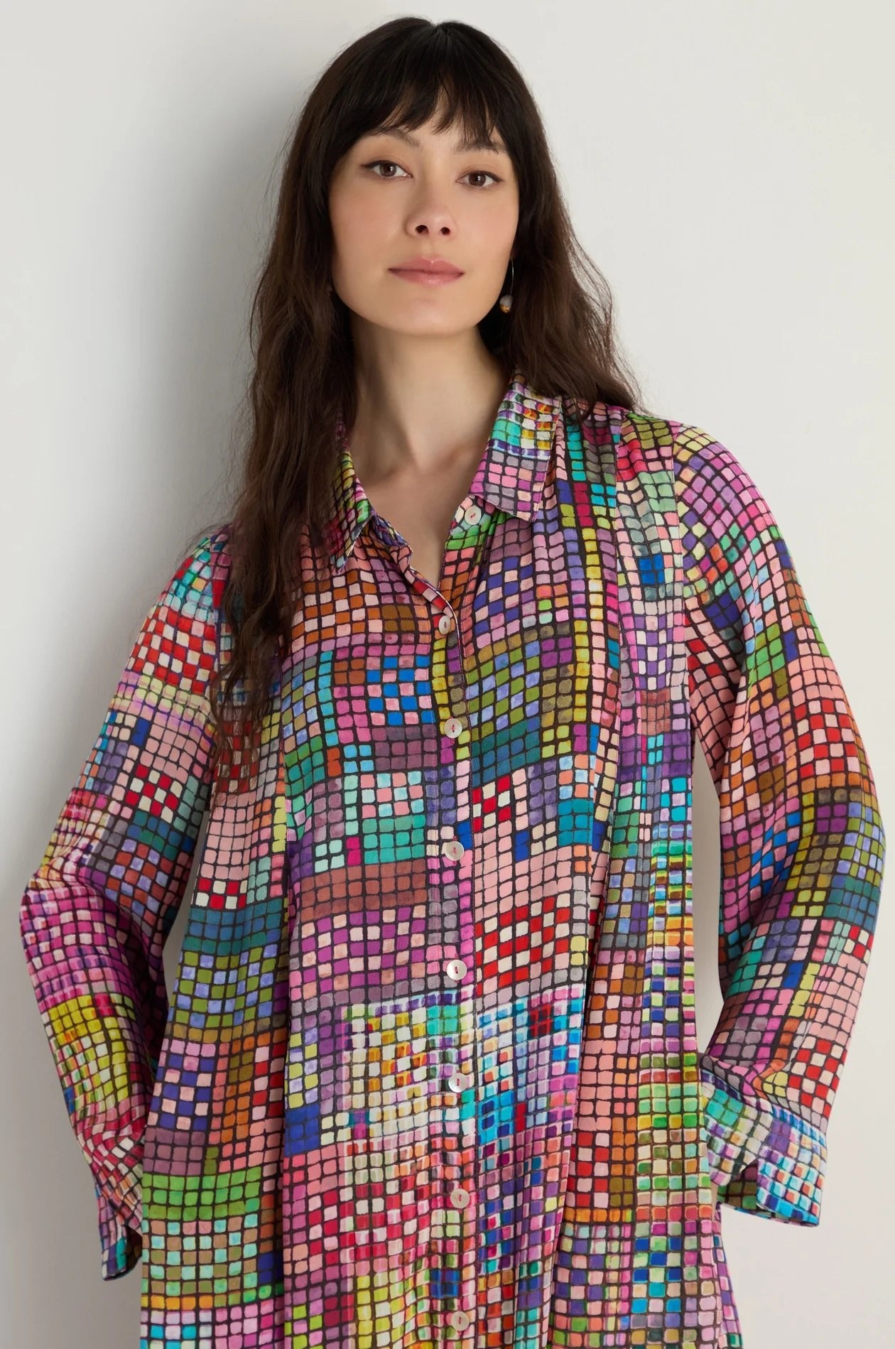 picture of Sahara Coloured Glass Tiles Shirt Dress - Multi - Number Two - womens - fashion - clothing - Sahara 2