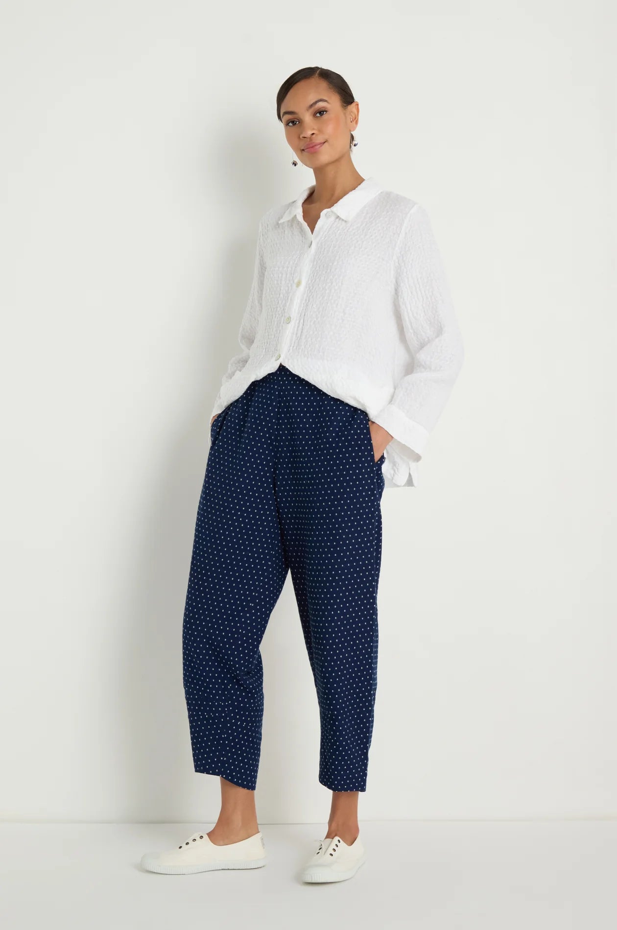 picture of Sahara Spot Cotton Bubble Trouser - Indigo - Number Two - womens - fashion - clothing - Sahara 3