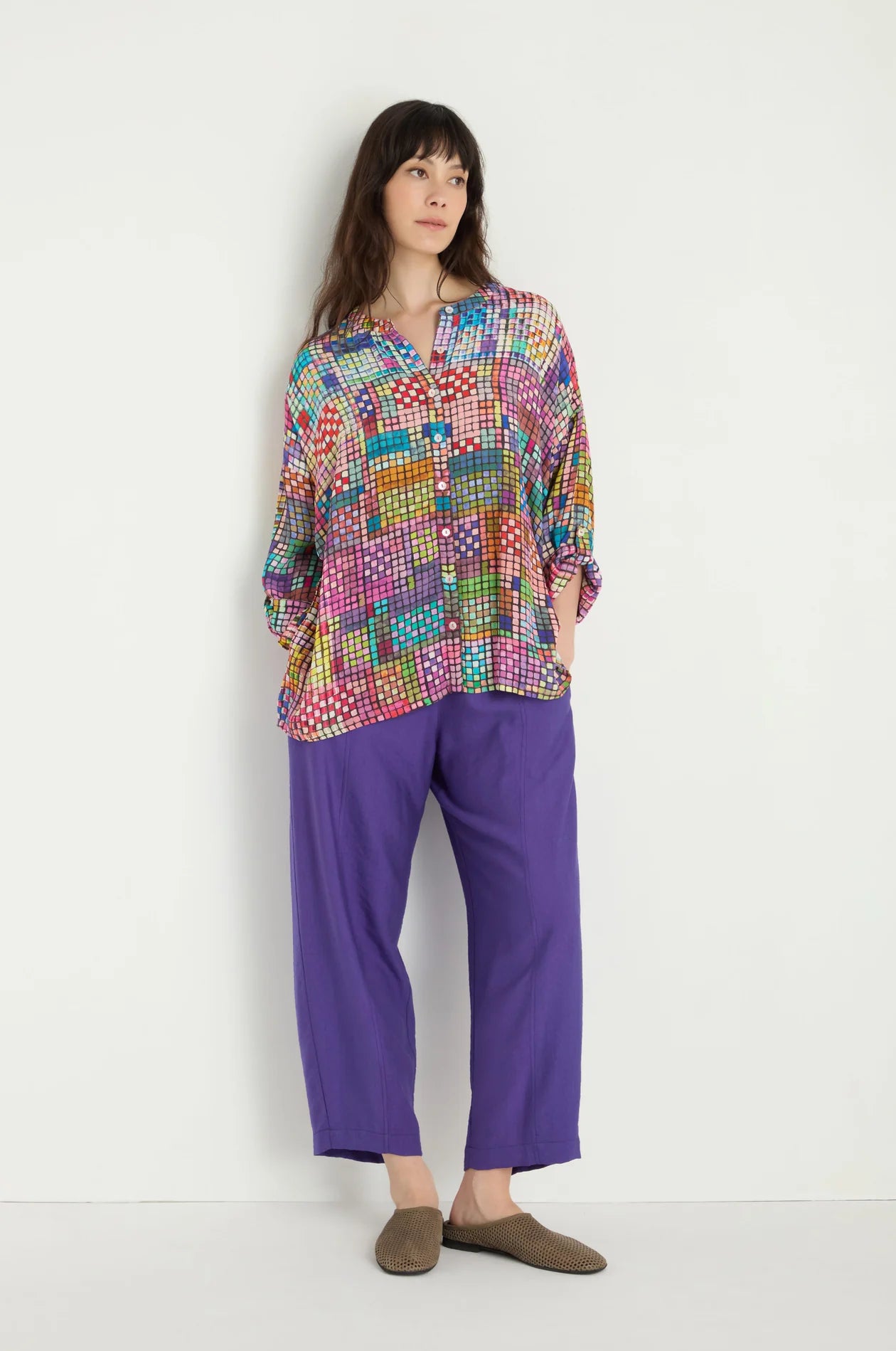 picture of Sahara Coloured Glass Tiles Boxy Shirt - Multi - Number Two - womens - fashion - clothing - Sahara 3