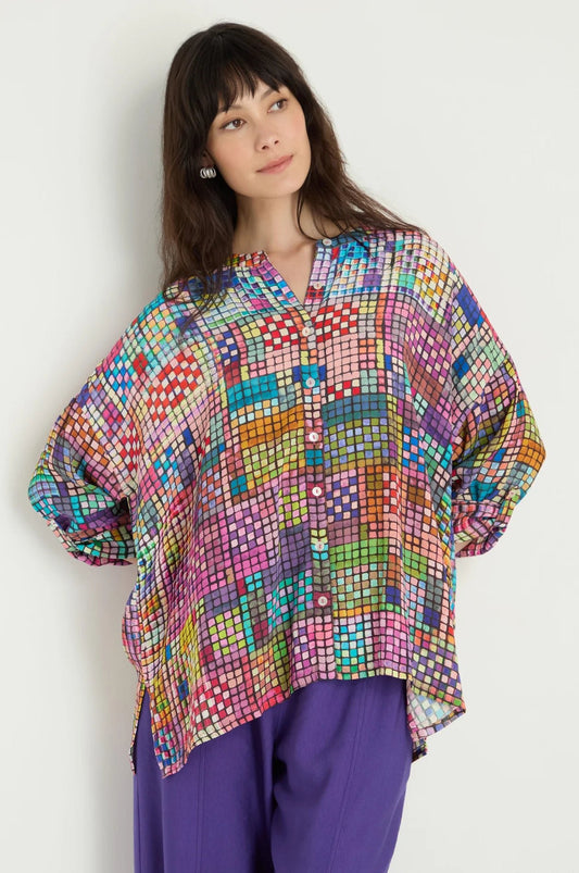 picture of Sahara Coloured Glass Tiles Boxy Shirt - Multi - Number Two - womens - fashion - clothing - Sahara 1