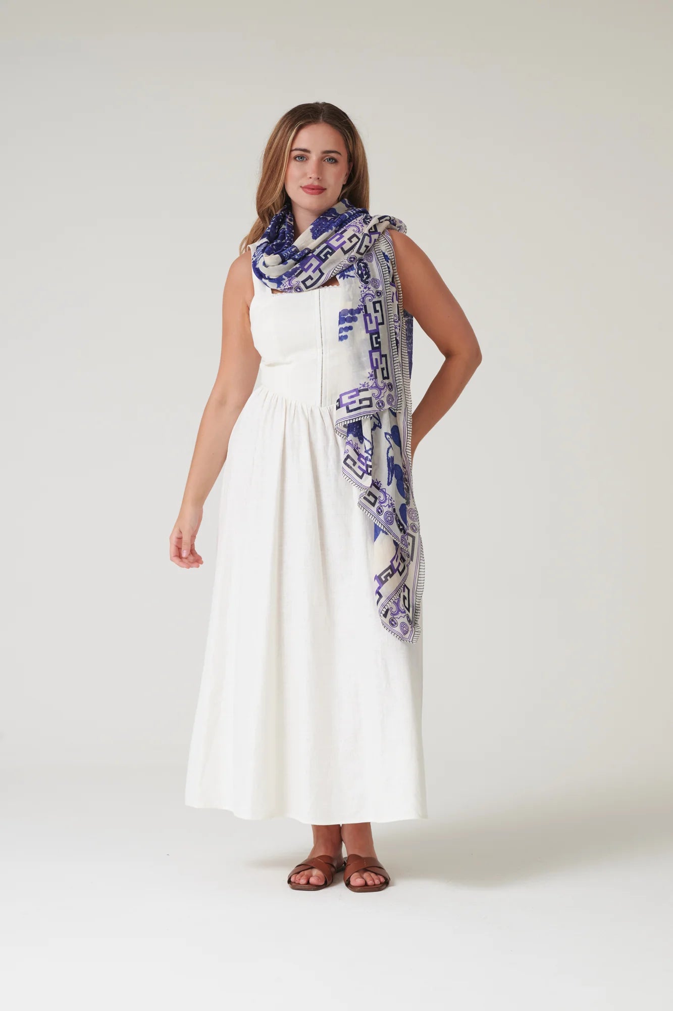 picture of One Hundred Stars Scarf - Giant Willow Blue - Number Two - womens - fashion - accessories - One Hundred Stars 5