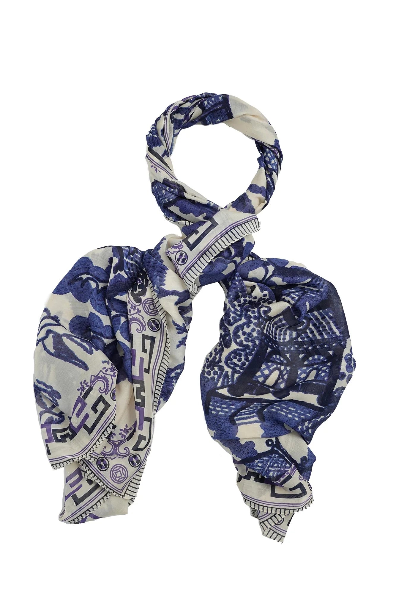 picture of One Hundred Stars Scarf - Giant Willow Blue - Number Two - womens - fashion - accessories - One Hundred Stars 2