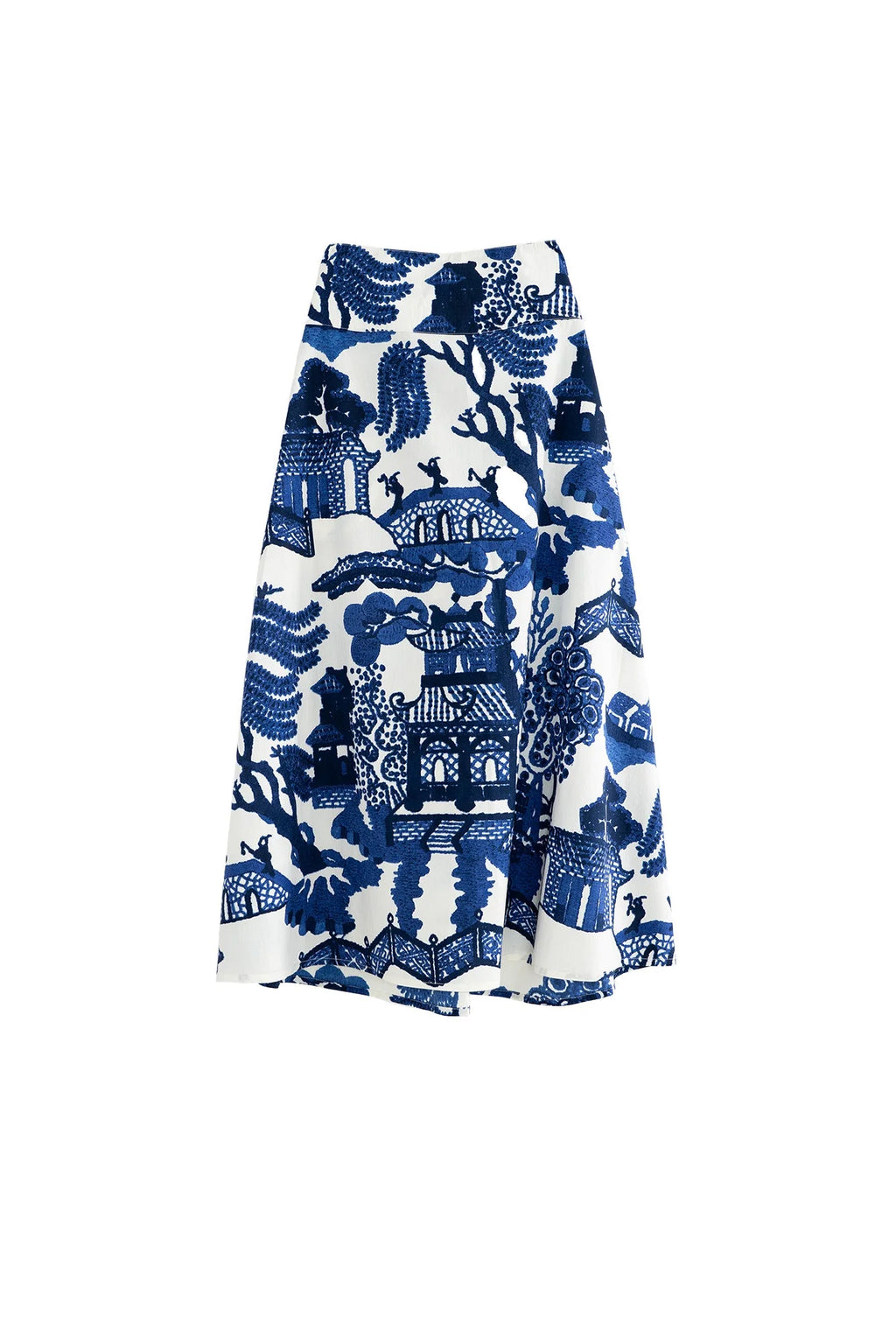 picture of One Hundred Stars Giant Willow A - Line Maxi Skirt - Blue - Number Two - womens - fashion - clothing - One Hundred Stars 3