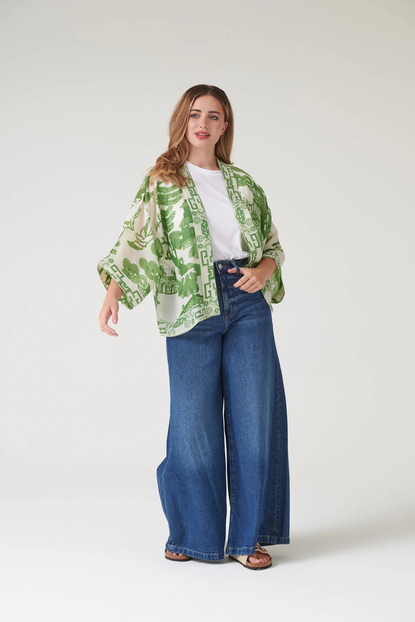 picture of One Hundred Stars Kimono - Giant Willow Green - Number Two - womens - fashion - clothing - One Hundred Stars 12