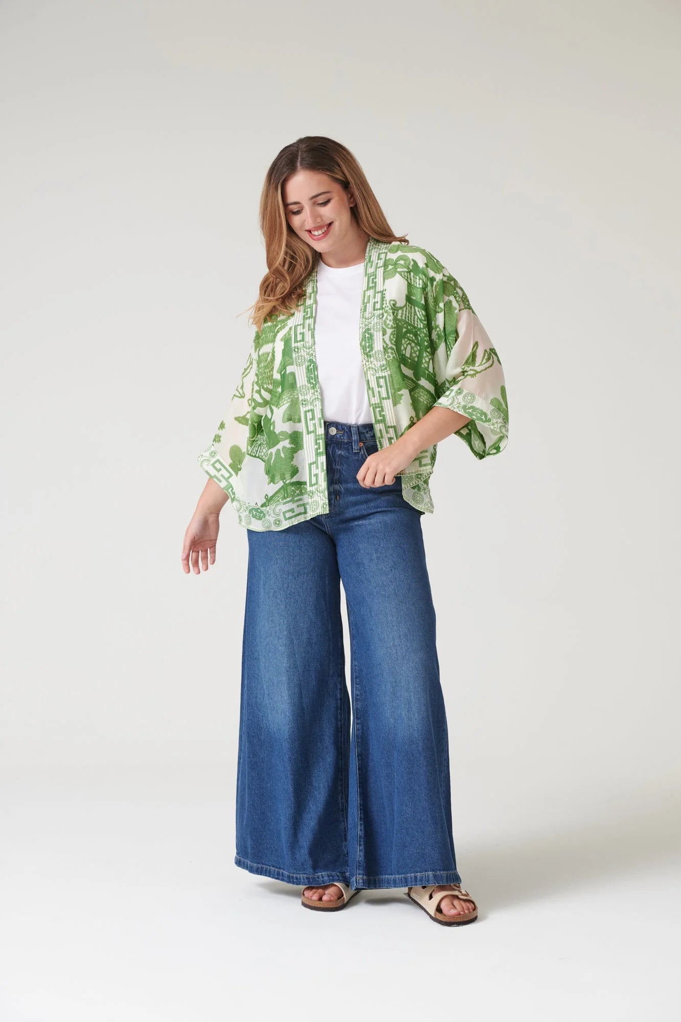 picture of One Hundred Stars Kimono - Giant Willow Green - Number Two - womens - fashion - clothing - One Hundred Stars 11
