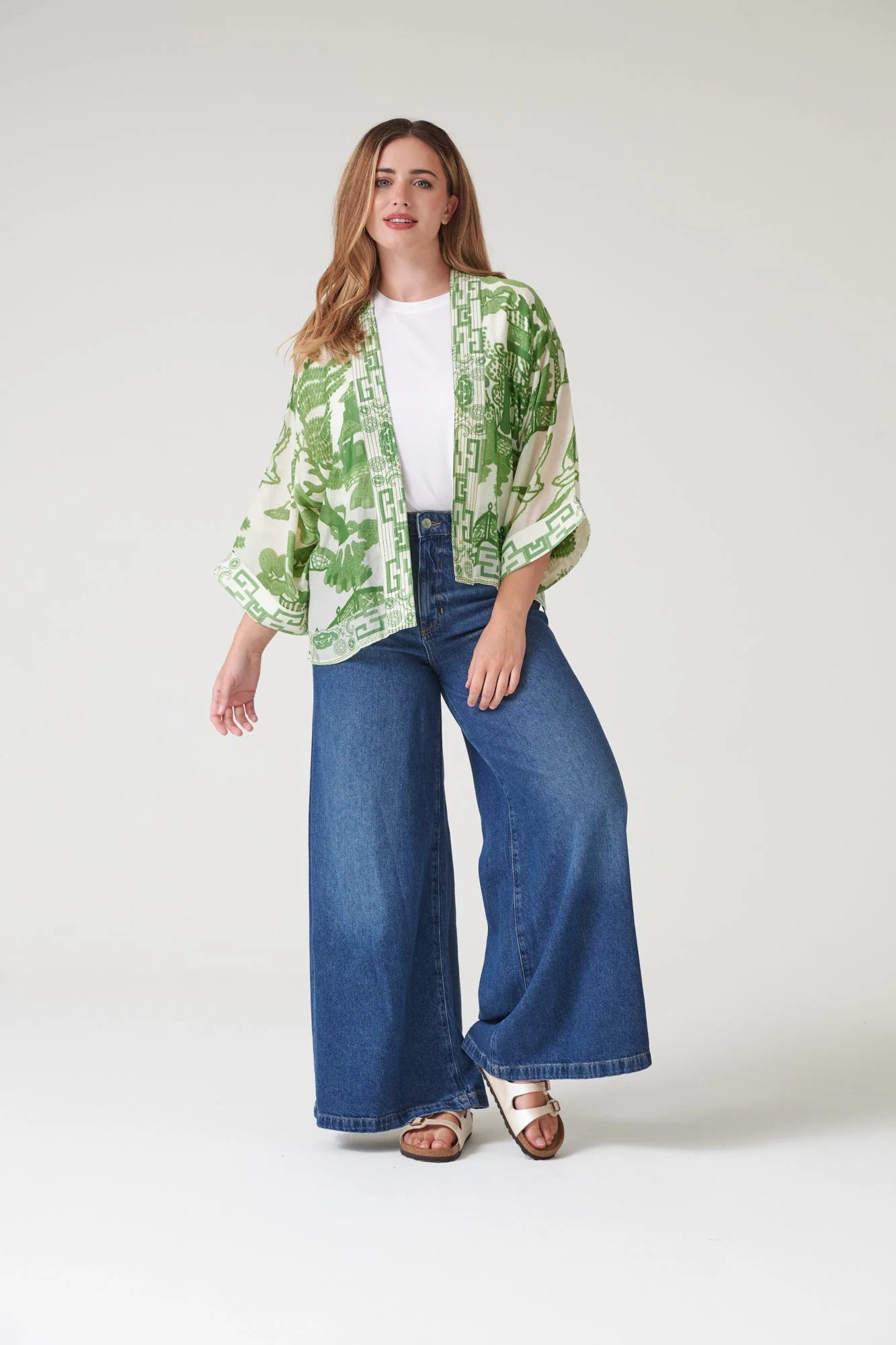 picture of One Hundred Stars Kimono - Giant Willow Green - Number Two - womens - fashion - clothing - One Hundred Stars 10