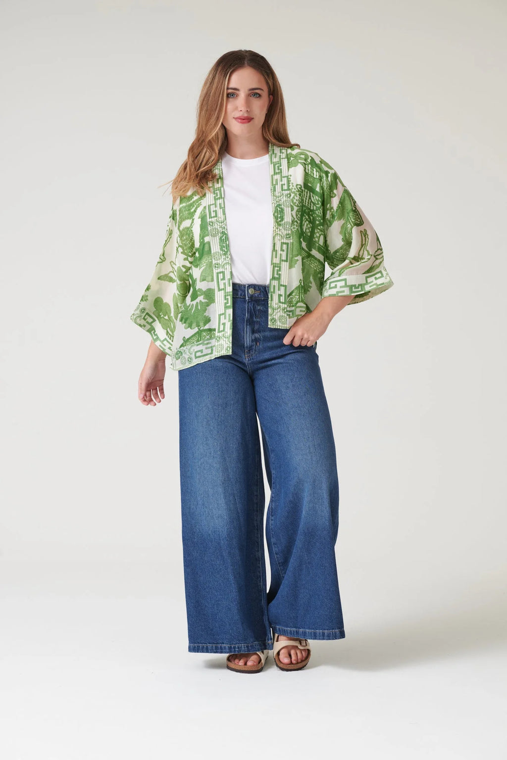 picture of One Hundred Stars Kimono - Giant Willow Green - Number Two - womens - fashion - clothing - One Hundred Stars 9