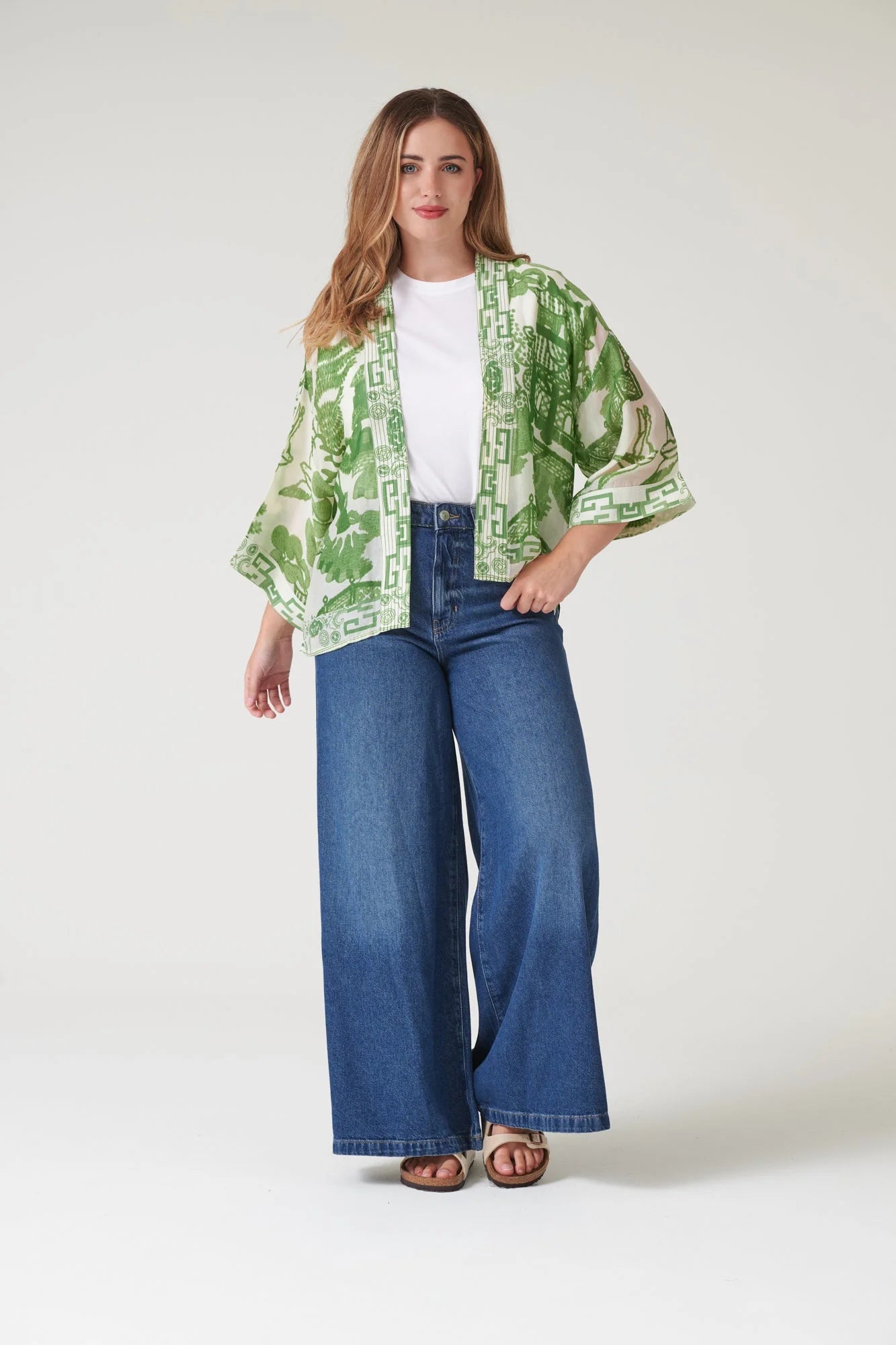 picture of One Hundred Stars Kimono - Giant Willow Green - Number Two - womens - fashion - clothing - One Hundred Stars 9
