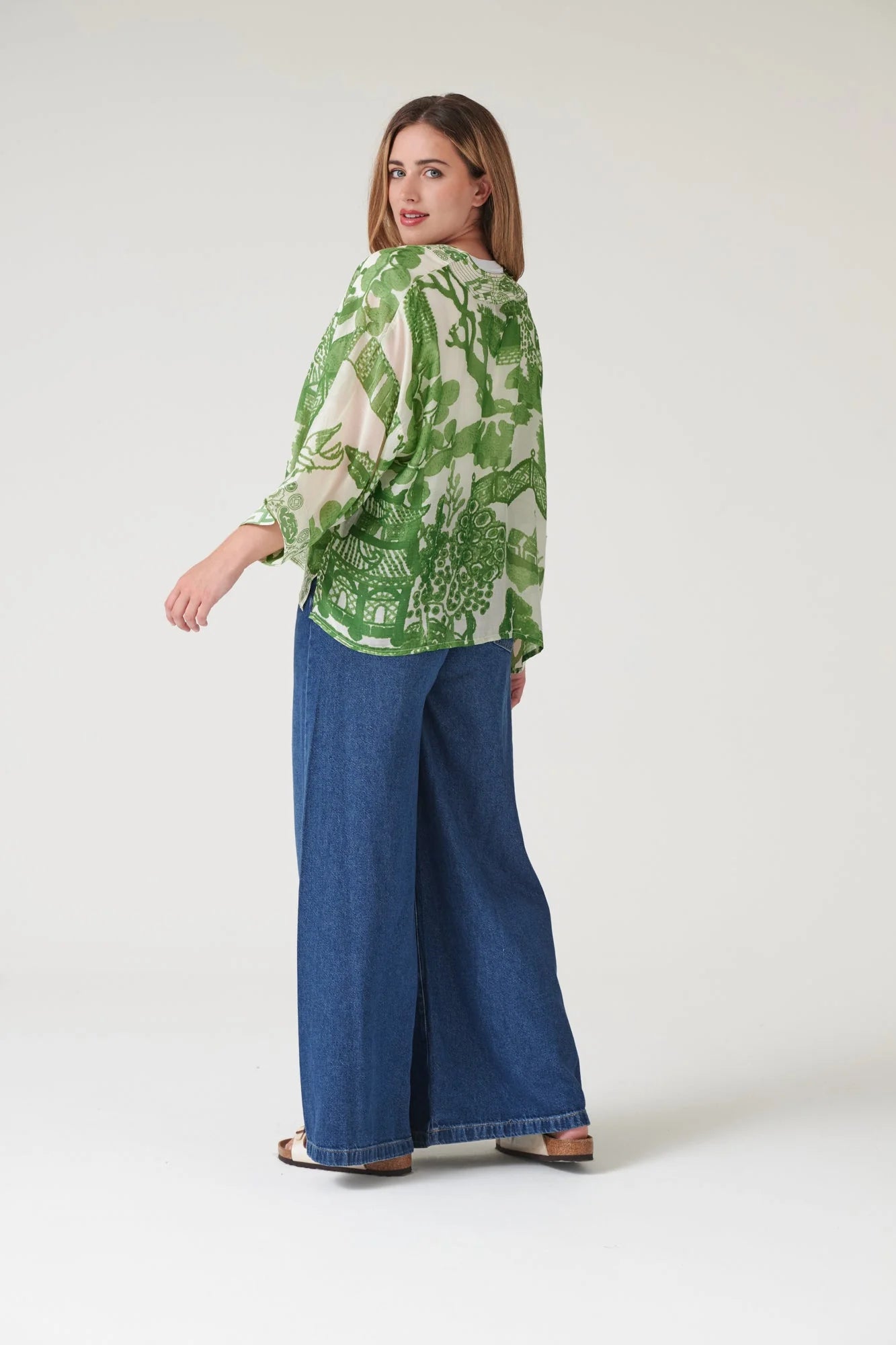 picture of One Hundred Stars Kimono - Giant Willow Green - Number Two - womens - fashion - clothing - One Hundred Stars 7