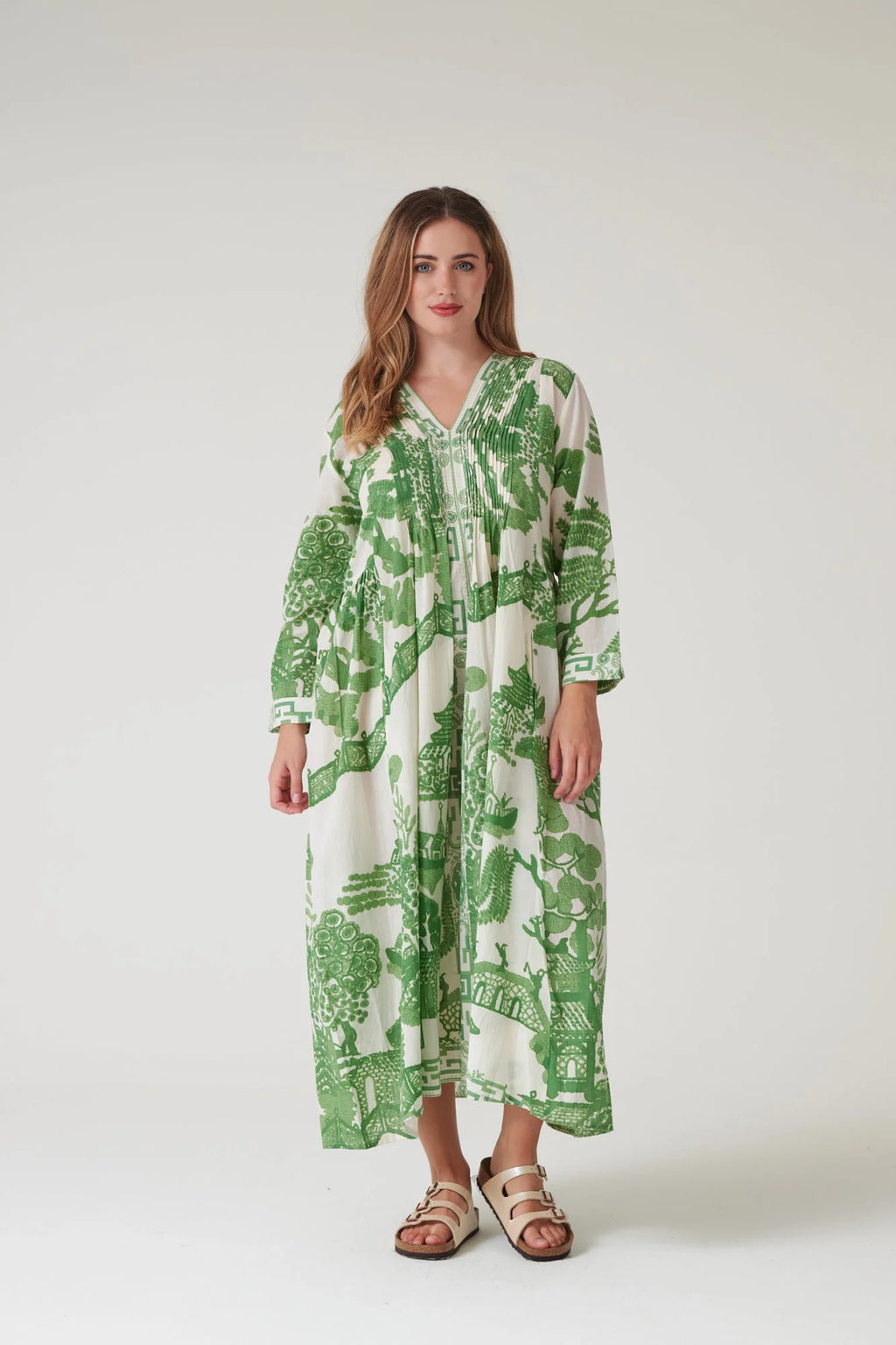 picture of One Hundred Stars Giant Willow Green Pinch Pleat Dress - Number Two - womens - fashion - clothing - One Hundred Stars 9
