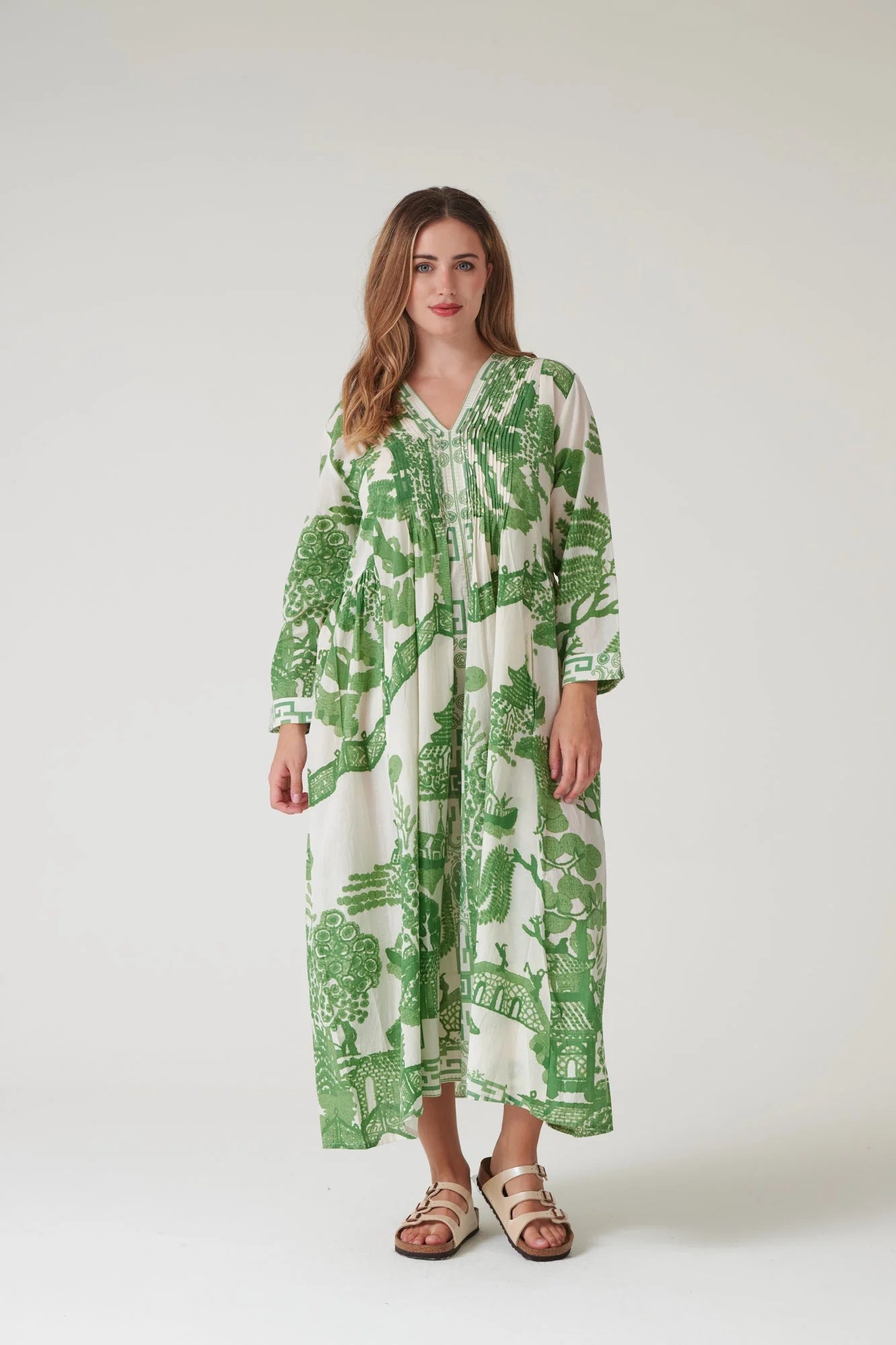 picture of One Hundred Stars Giant Willow Green Pinch Pleat Dress - Number Two - womens - fashion - clothing - One Hundred Stars 9