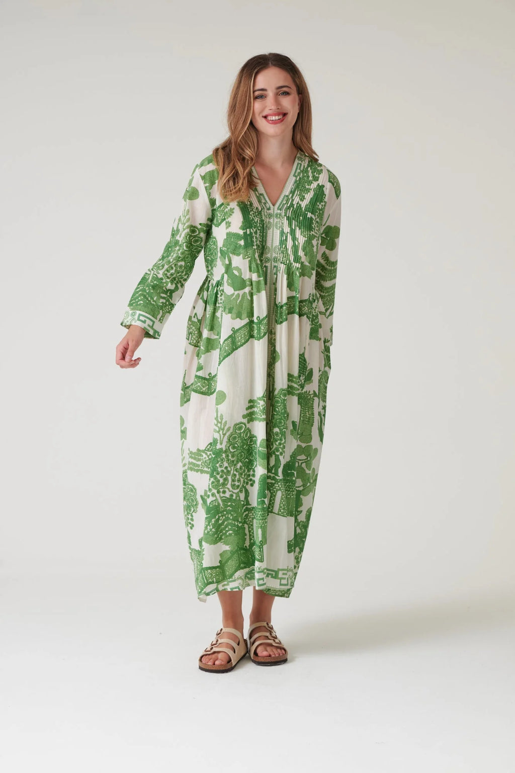 picture of One Hundred Stars Giant Willow Green Pinch Pleat Dress - Number Two - womens - fashion - clothing - One Hundred Stars 8