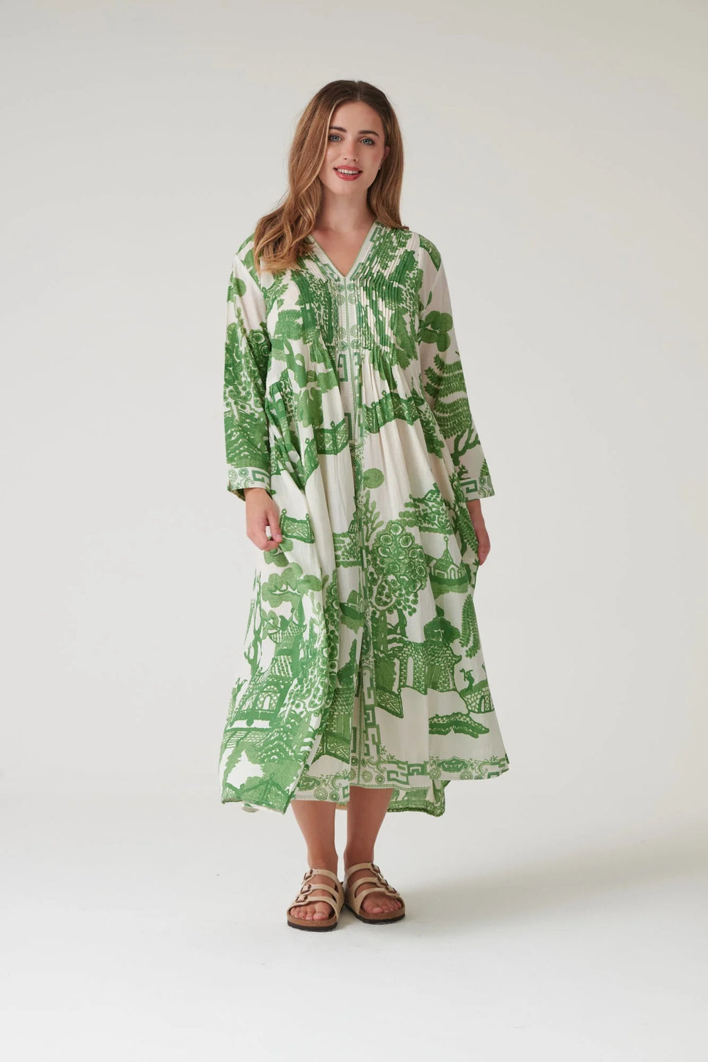 picture of One Hundred Stars Giant Willow Green Pinch Pleat Dress - Number Two - womens - fashion - clothing - One Hundred Stars 6