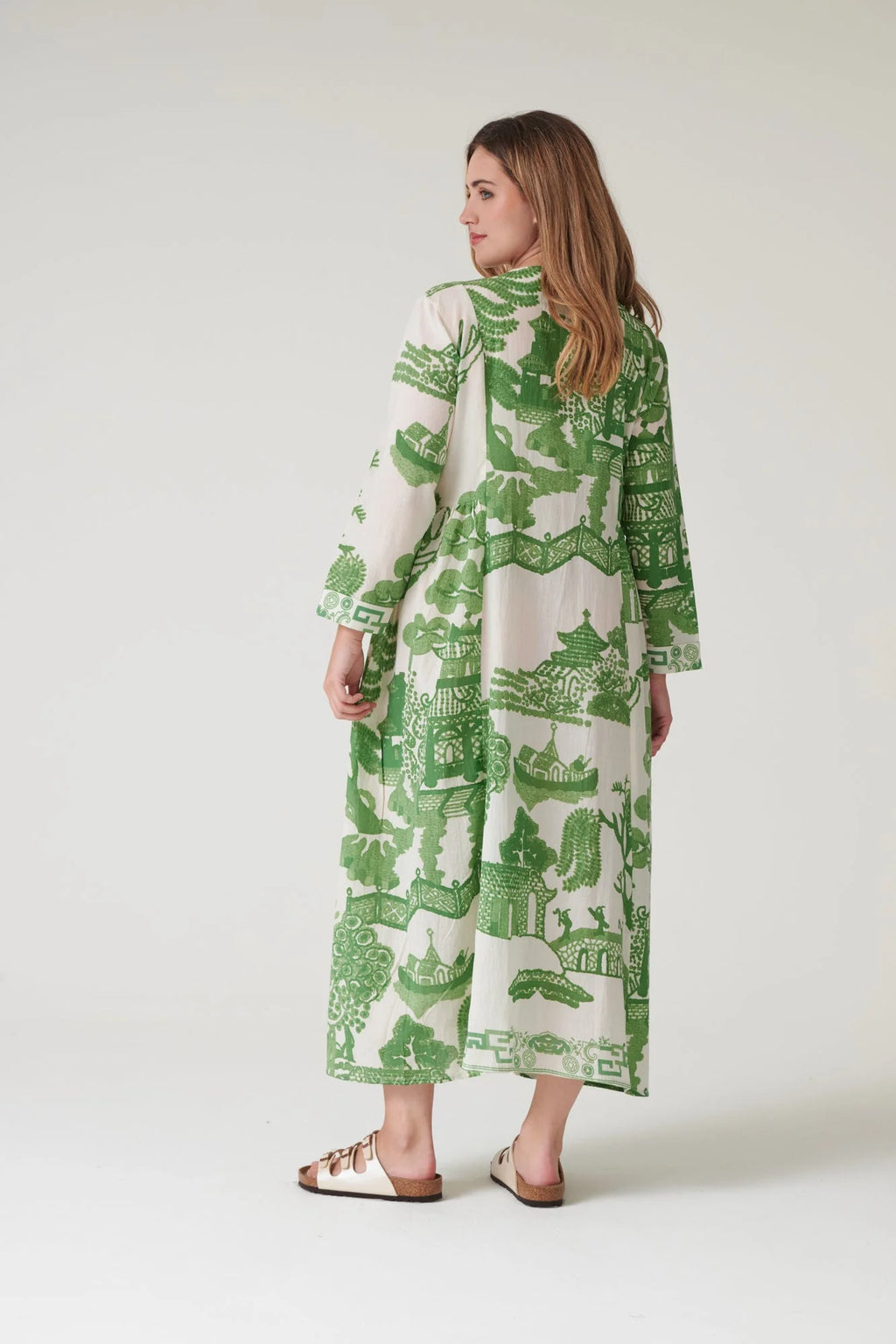picture of One Hundred Stars Giant Willow Green Pinch Pleat Dress - Number Two - womens - fashion - clothing - One Hundred Stars 7