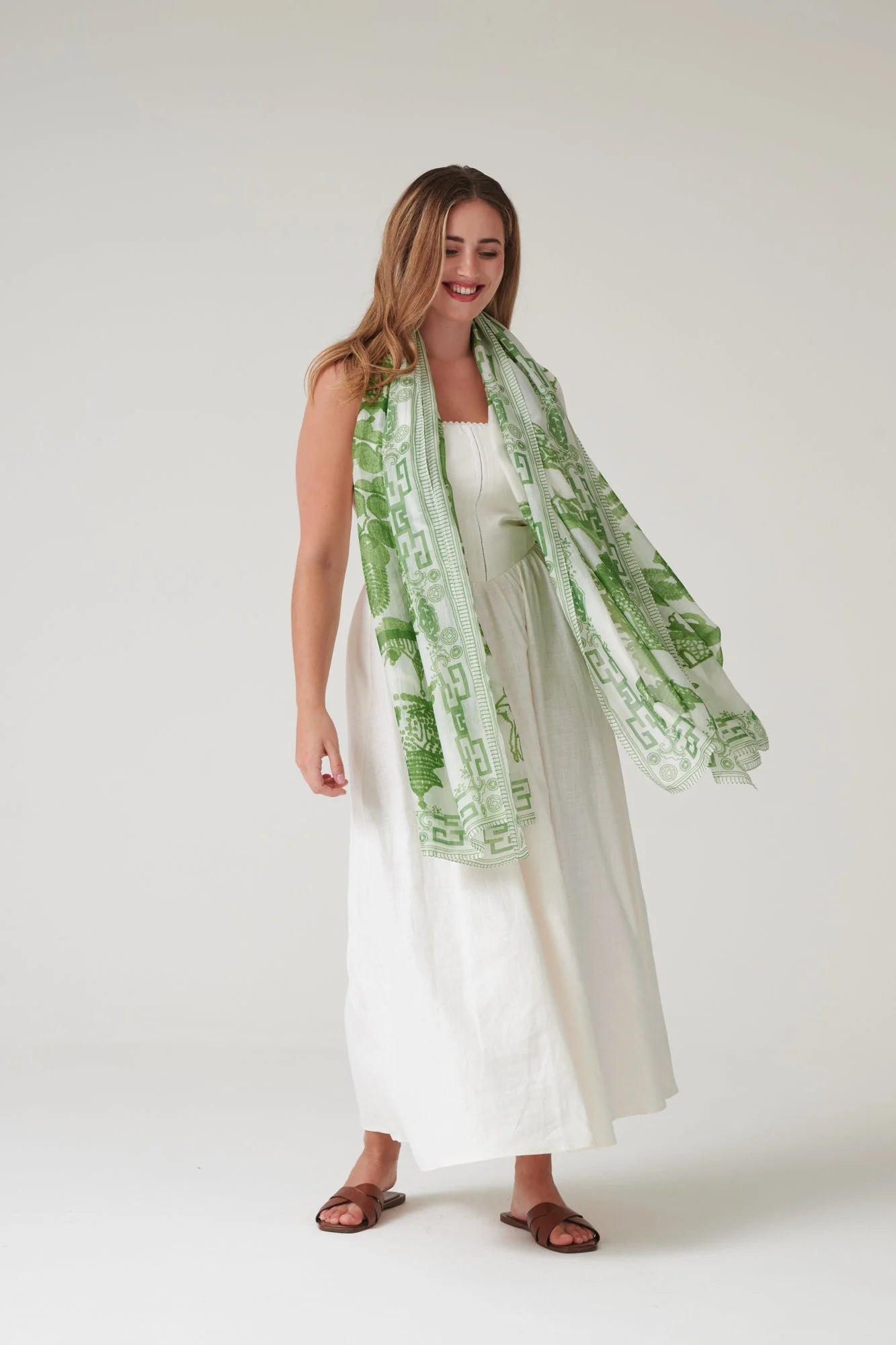 picture of One Hundred Stars Scarf - Giant Willow Green - Number Two - womens - fashion - accessories - One Hundred Stars 4