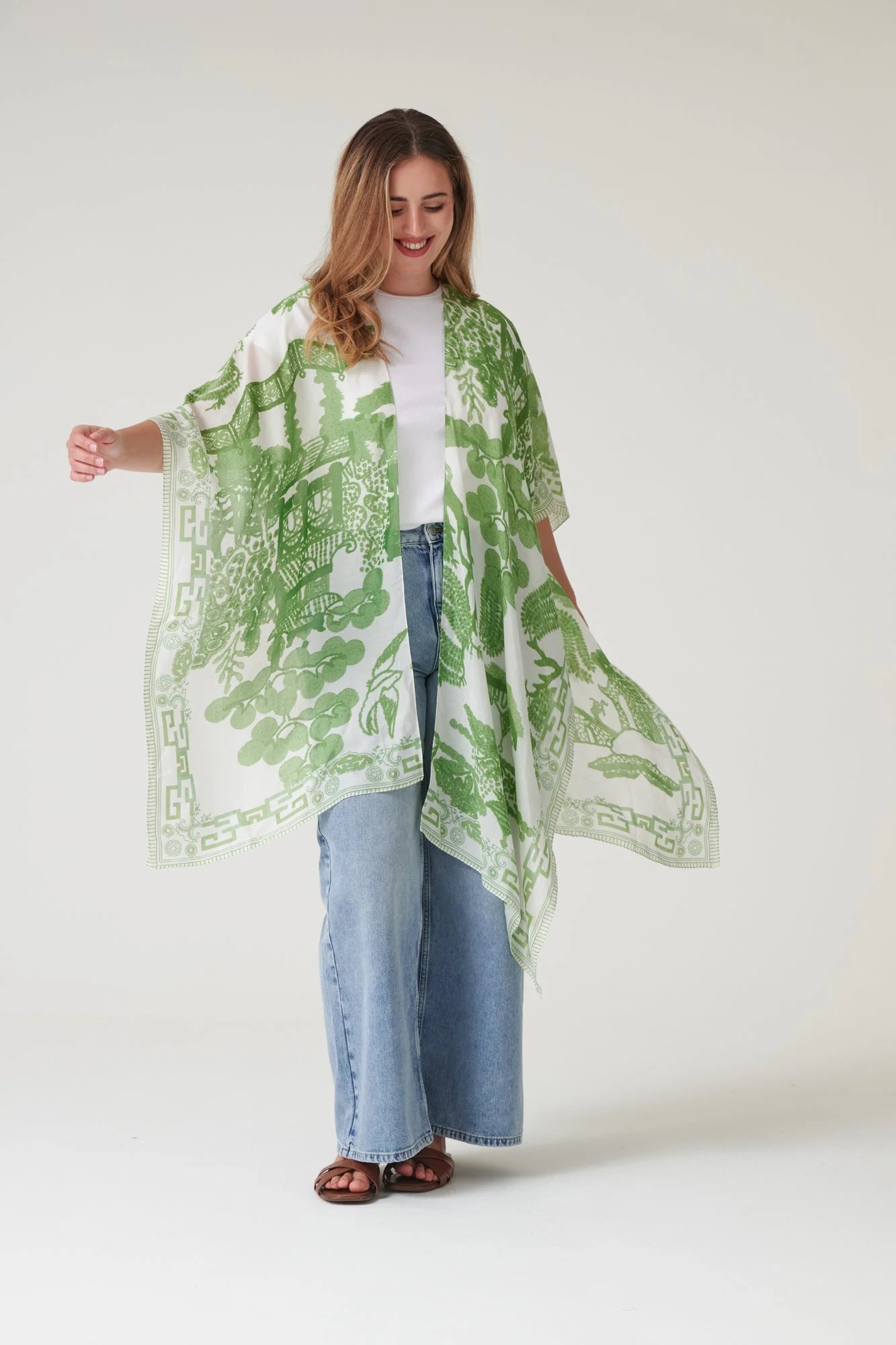 picture of One Hundred Stars Throwover - Giant Willow Green - Number Two - womens - fashion - clothing - One Hundred Stars 2
