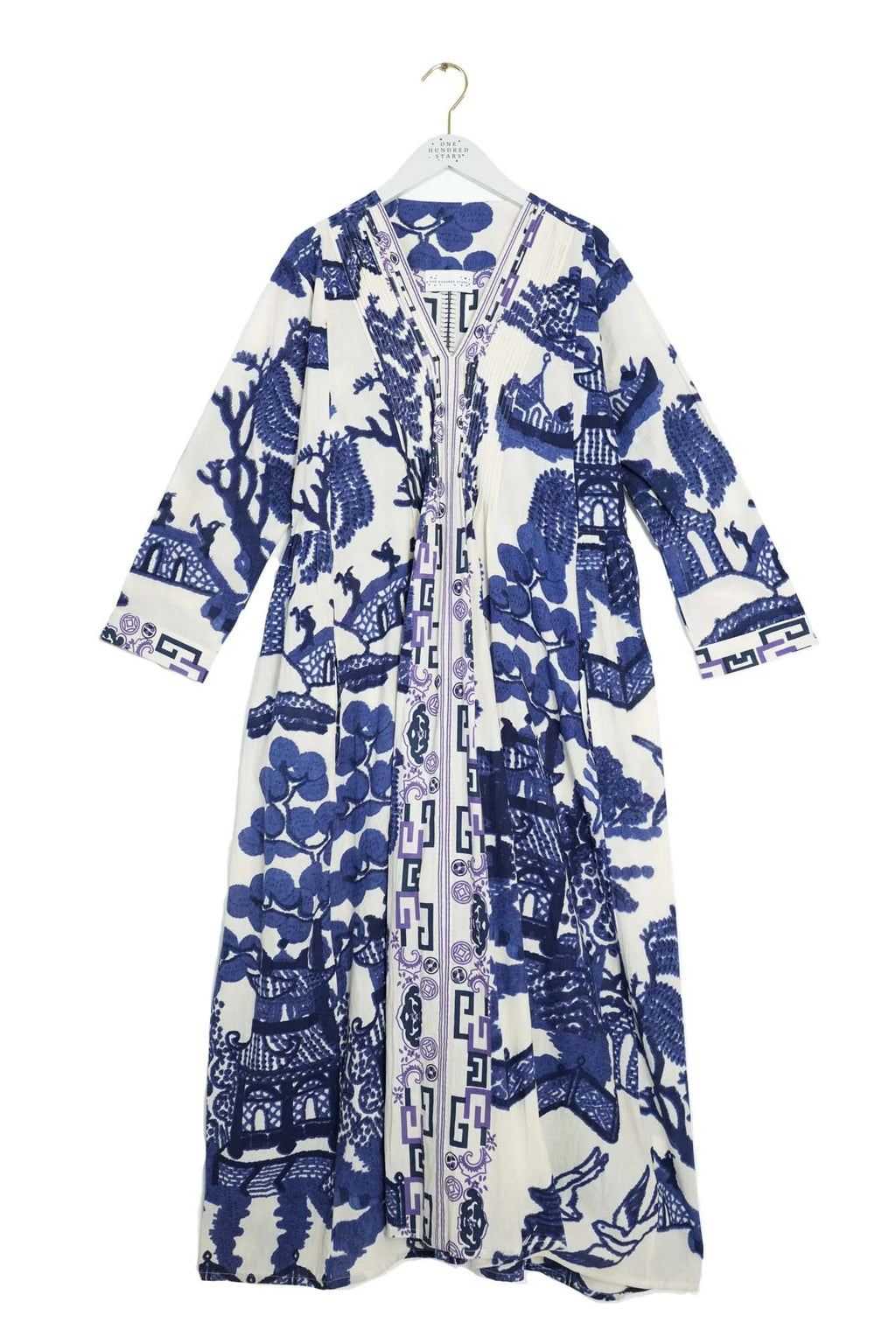 picture of One Hundred Stars Giant Willow Blue Pinch Pleat Dress - Number Two - womens - fashion - clothing - One Hundred Stars 2