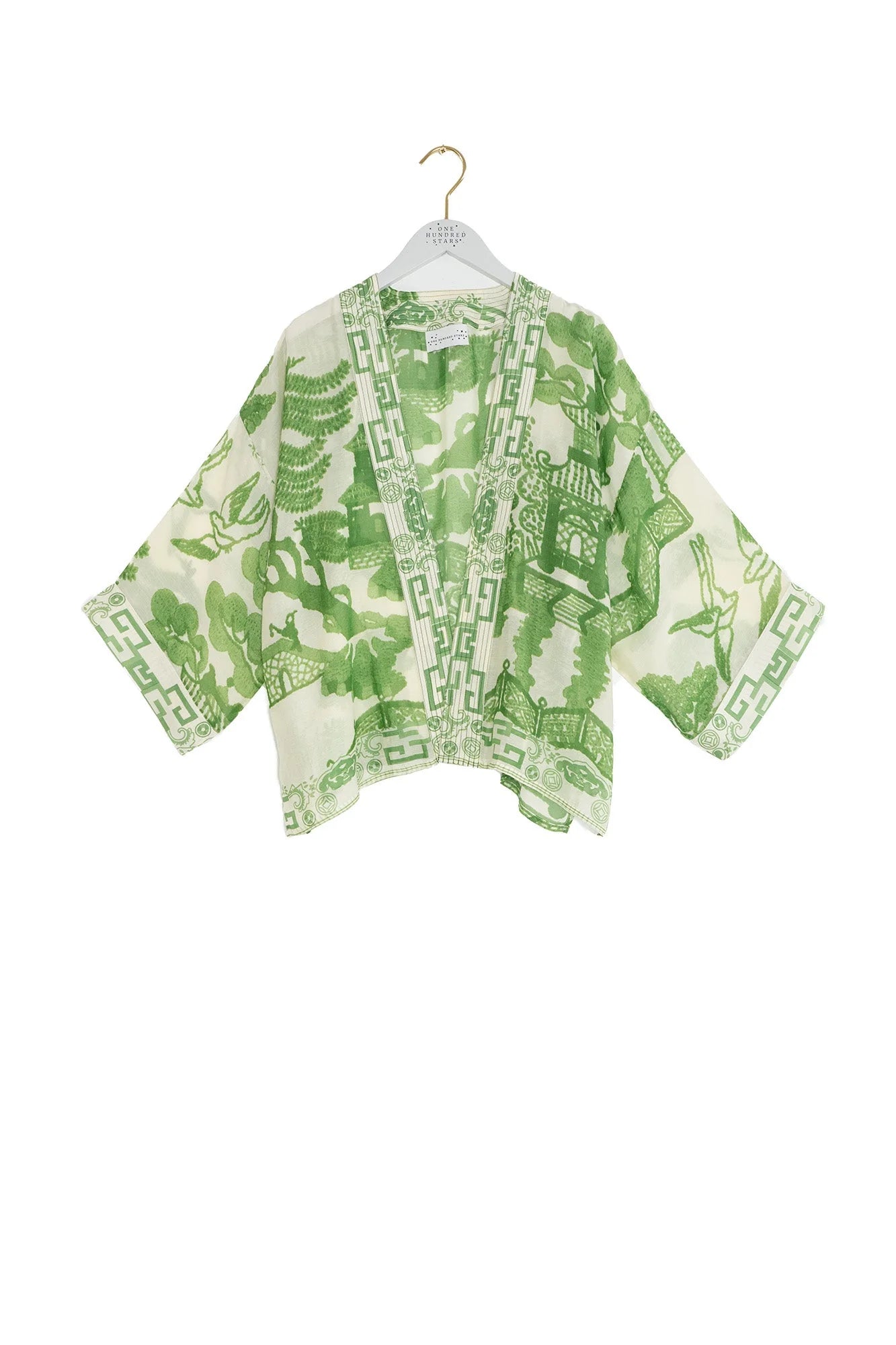 picture of One Hundred Stars Kimono - Giant Willow Green - Number Two - womens - fashion - clothing - One Hundred Stars 5