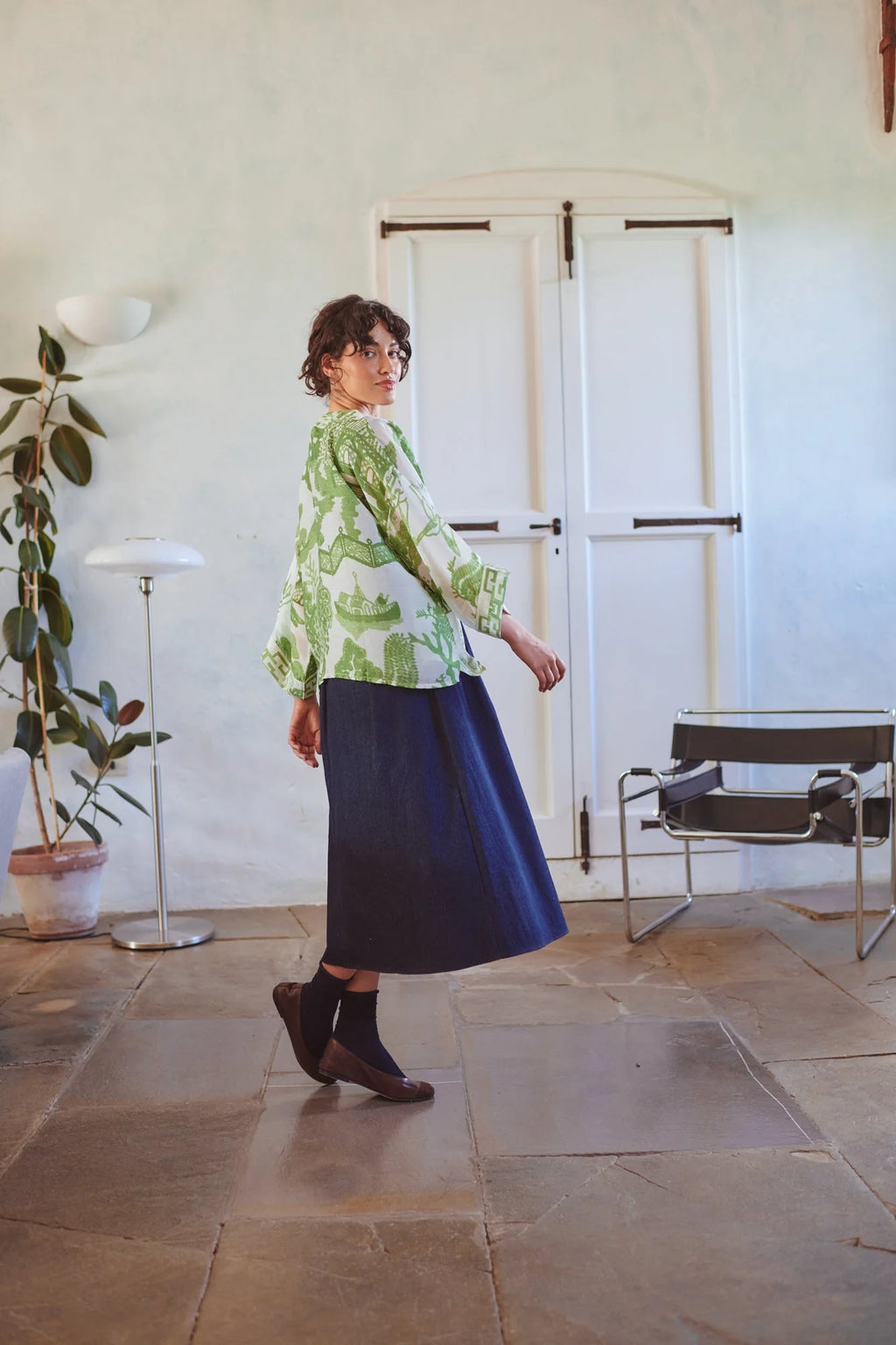 picture of One Hundred Stars Kimono - Giant Willow Green - Number Two - womens - fashion - clothing - One Hundred Stars 2
