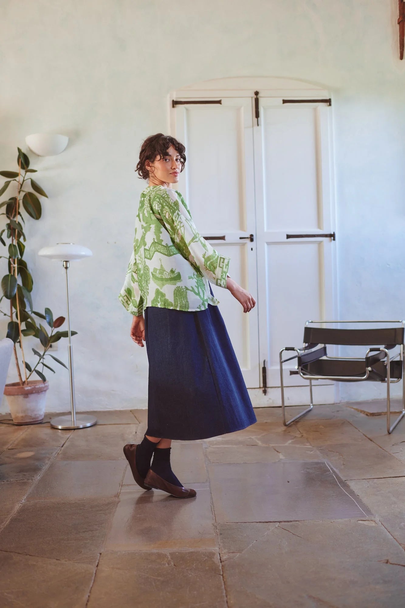 picture of One Hundred Stars Kimono - Giant Willow Green - Number Two - womens - fashion - clothing - One Hundred Stars 2
