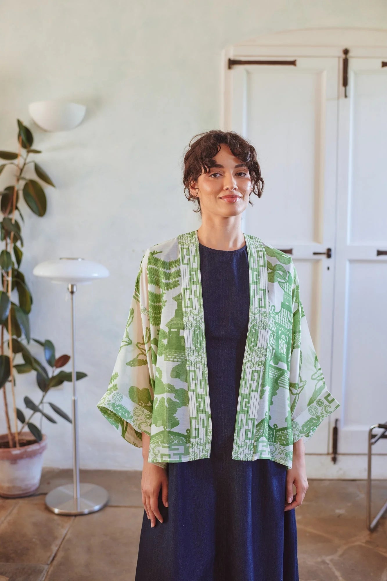 picture of One Hundred Stars Kimono - Giant Willow Green - Number Two - womens - fashion - clothing - One Hundred Stars 1