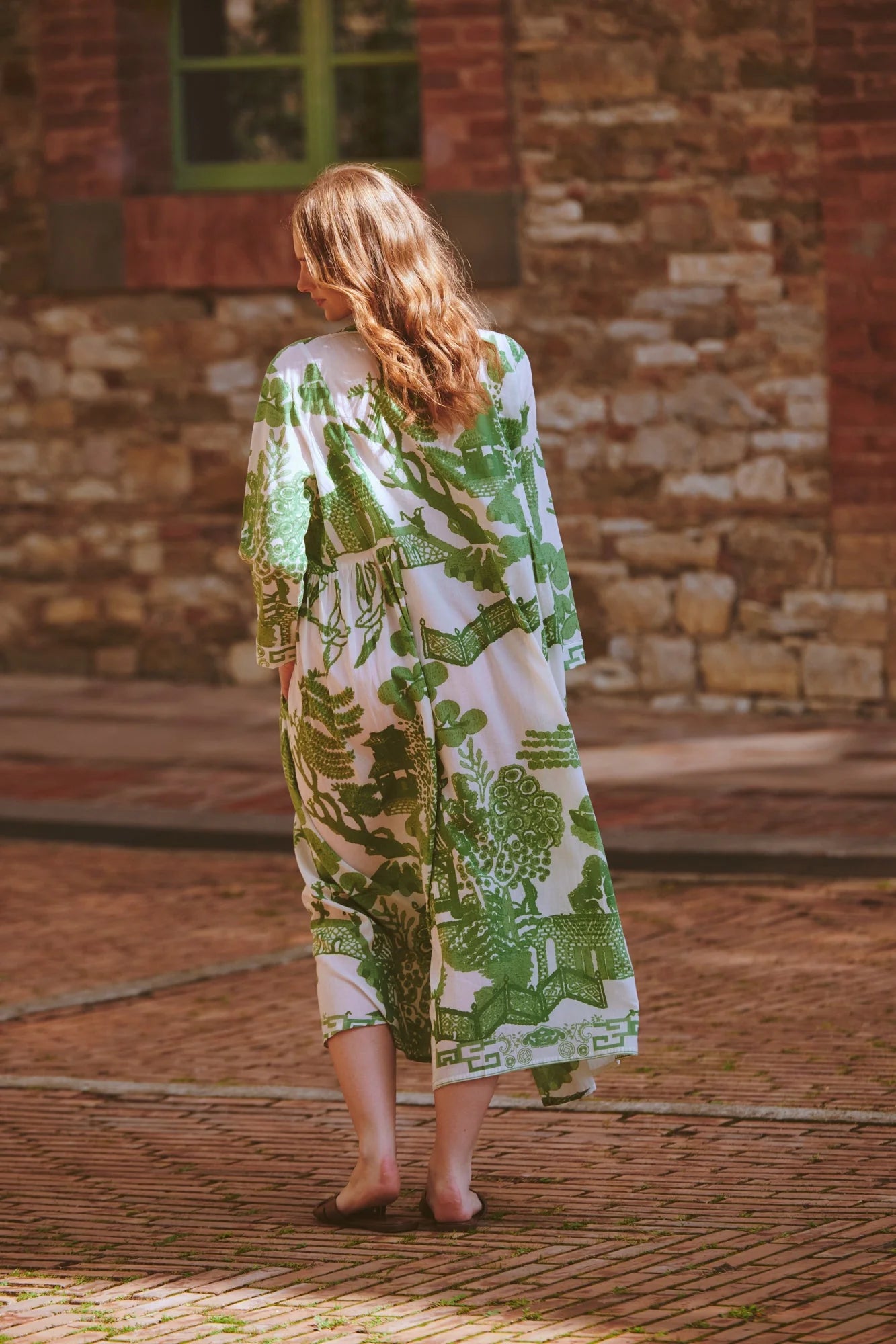 picture of One Hundred Stars Giant Willow Green Pinch Pleat Dress - Number Two - womens - fashion - clothing - One Hundred Stars 3