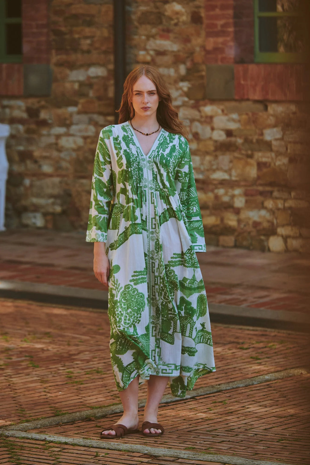picture of One Hundred Stars Giant Willow Green Pinch Pleat Dress - Number Two - womens - fashion - clothing - One Hundred Stars 2