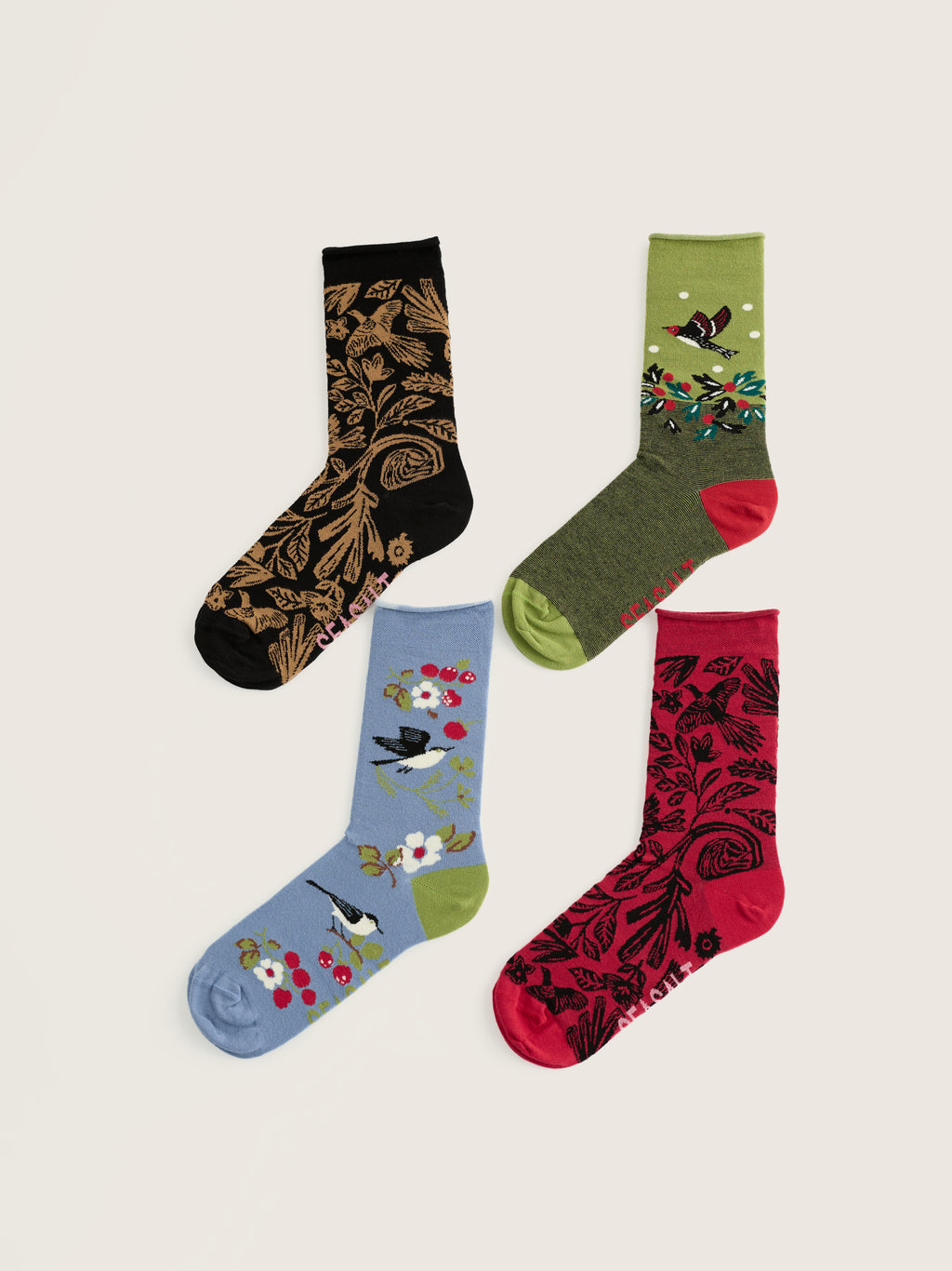 Seasalt Gift Box Women Socks - Wintering Bird Mix