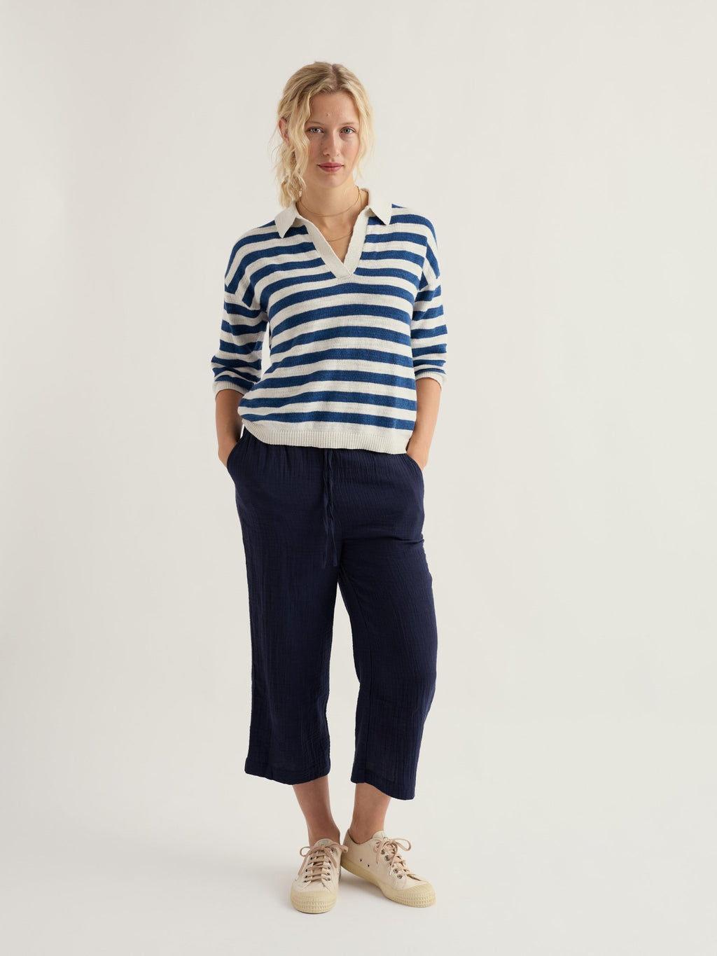 picture of Seasalt Gwynver Jumper - Cornish Dark Voyage Chalk - Number Two - womens - fashion - clothing - Seasalt 4
