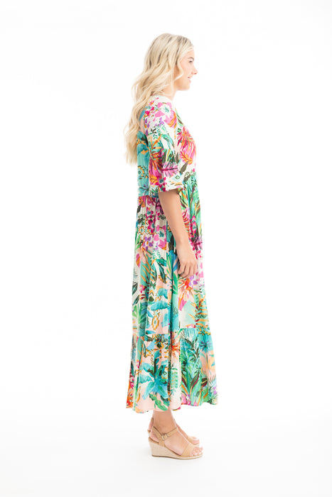 Orientique Hanalei Midi Dress Multi Print