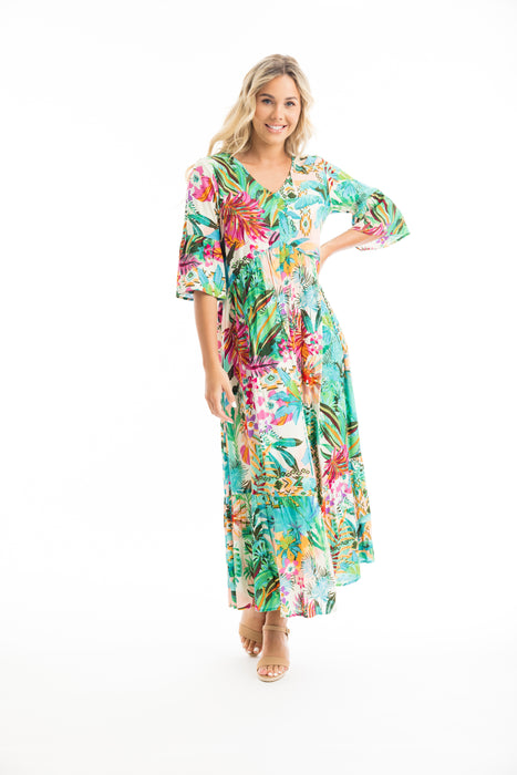 Orientique Hanalei Midi Dress Multi Print