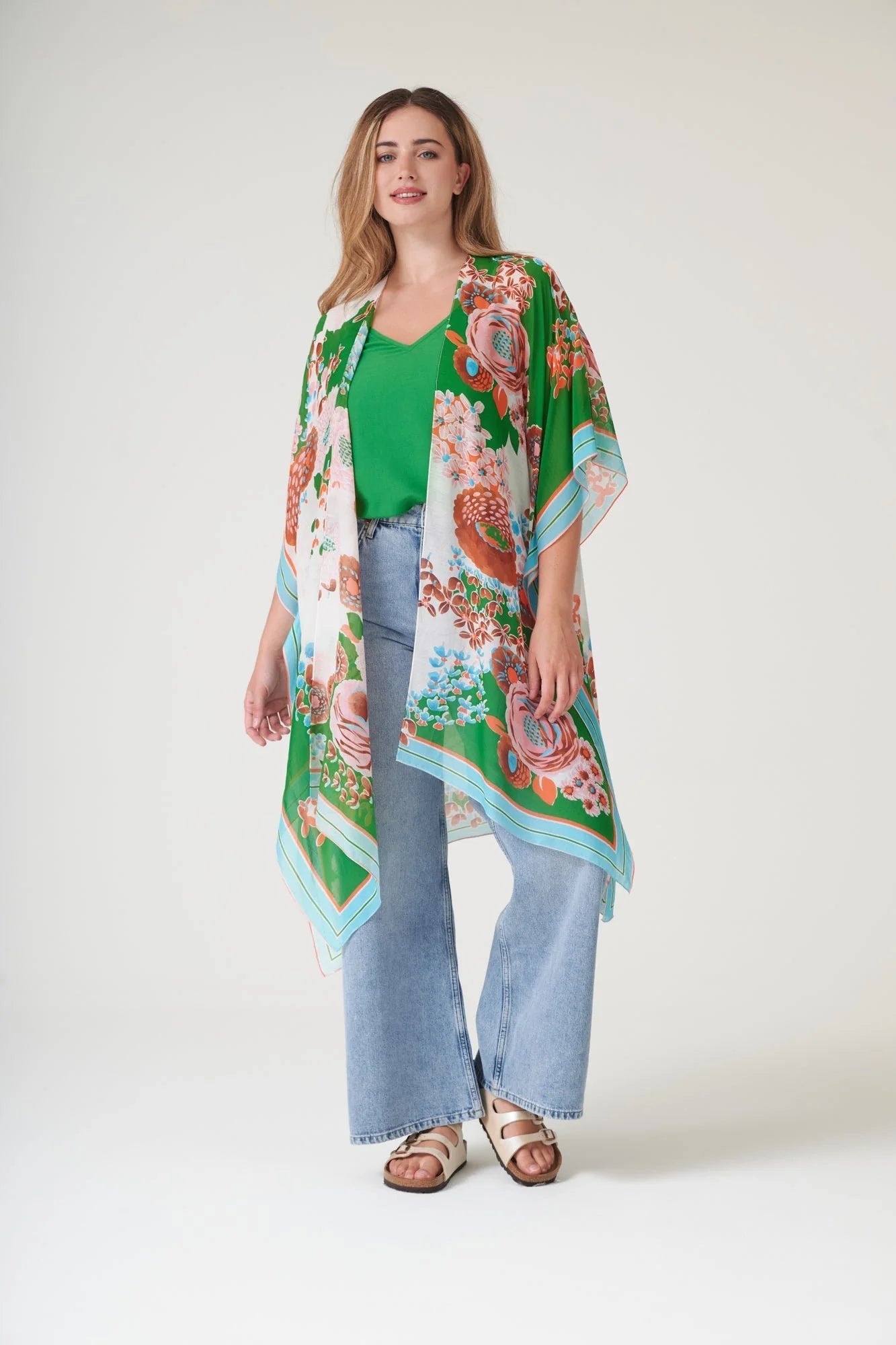 picture of One Hundred Stars Throwover - Kitsch Bouquet Green - Number Two - womens - fashion - clothing - One Hundred Stars 1