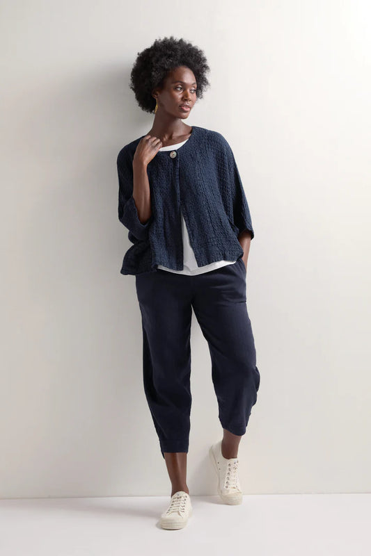 Sahara Twisted Linen Crop Bubble Trouser Night