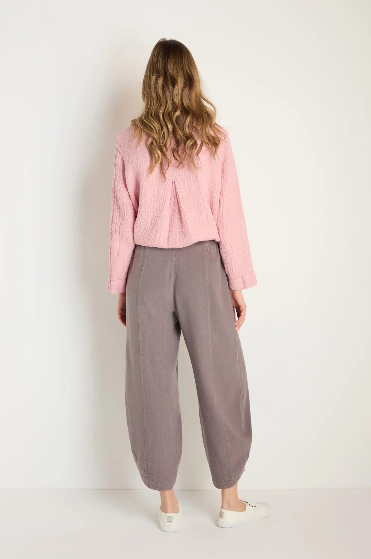 picture of Sahara Twisted Linen Bubble Trouser - Mushroom - Number Two - womens - fashion - clothing - Sahara 4