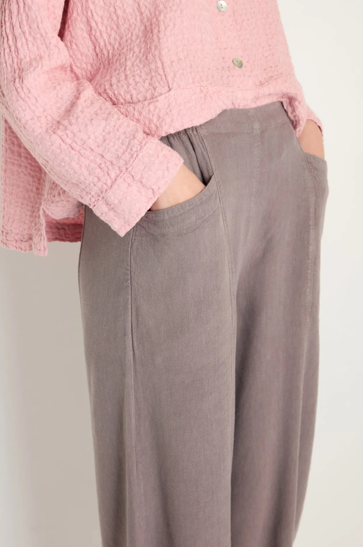 picture of Sahara Twisted Linen Bubble Trouser - Mushroom - Number Two - womens - fashion - clothing - Sahara 5