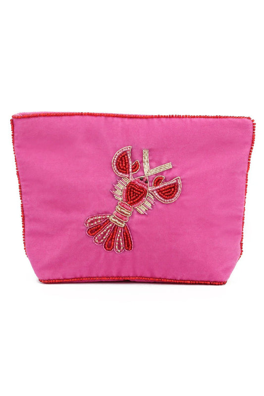 picture of My Doris Medium Velvet Beaded Pouch - Lobster Love - Number Two - womens - fashion - accessories - My Doris 1