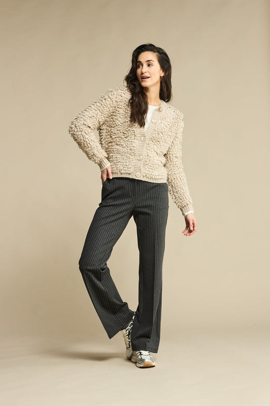 picture of Red Button Colette Punta Pinstripe Sporty Trouser - Grey Melange - Number Two - womens - fashion - clothing - Red Button 1