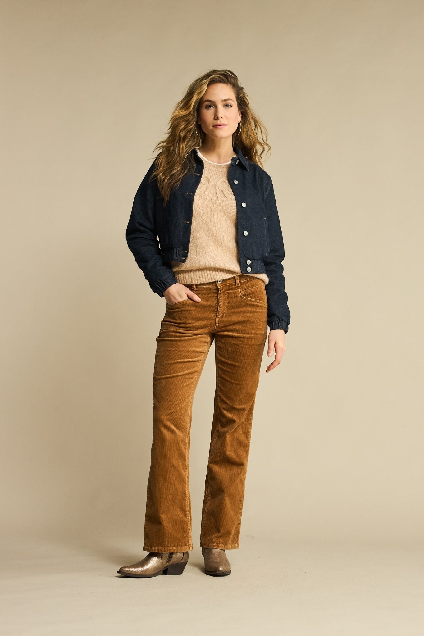 picture of Red Button Bibette Cord Trousers - Olive - Number Two - womens - fashion - clothing - Red Button 4
