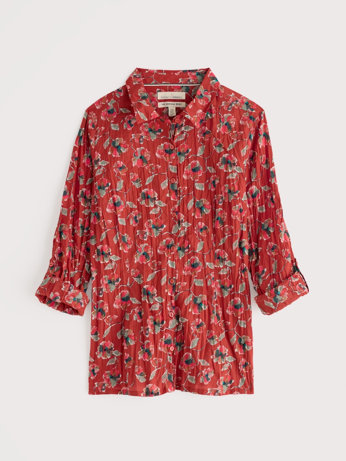 picture of Seasalt Larissa Shirt - Artist Camellia Red Sail - Number Two - womens - fashion - clothing - Seasalt 5