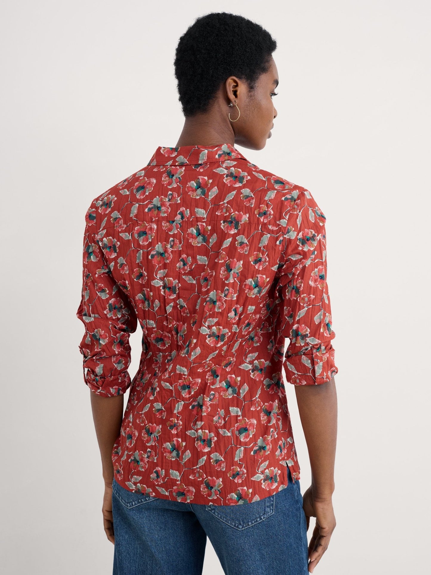 picture of Seasalt Larissa Shirt - Artist Camellia Red Sail - Number Two - womens - fashion - clothing - Seasalt 3