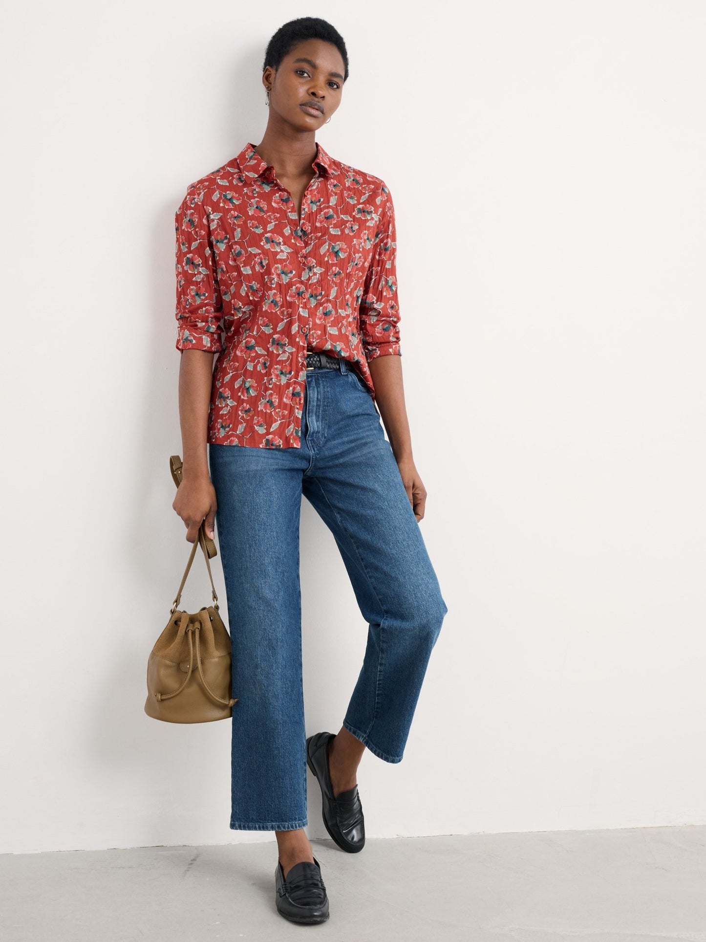 picture of Seasalt Larissa Shirt - Artist Camellia Red Sail - Number Two - womens - fashion - clothing - Seasalt 2