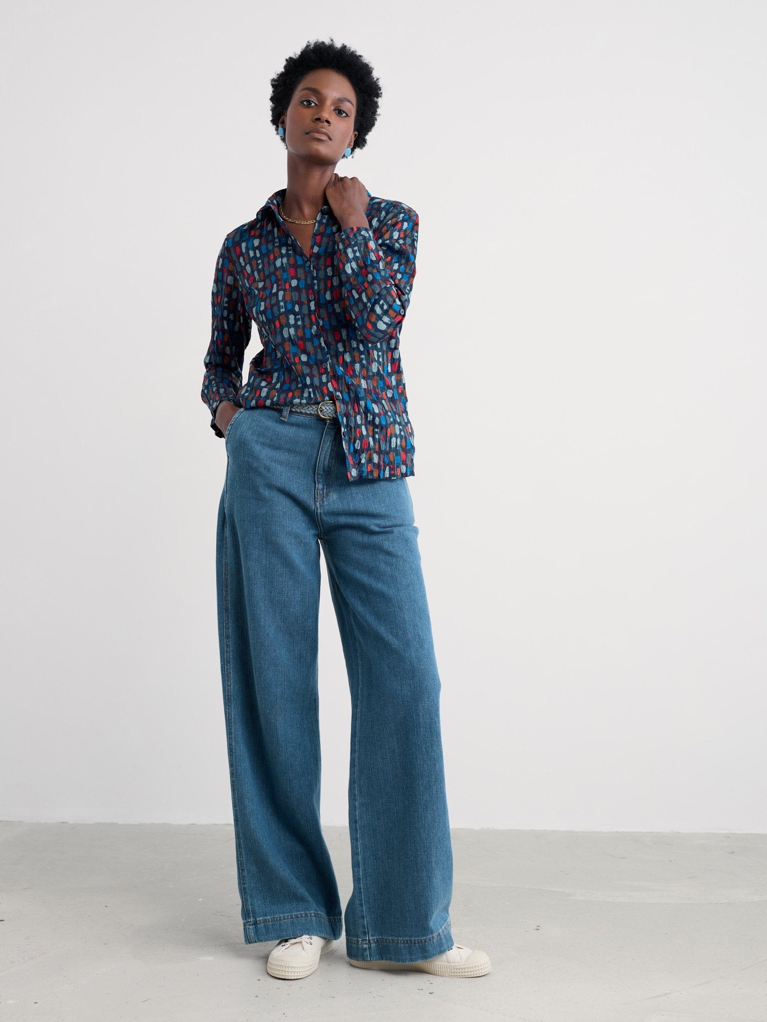picture of Seasalt Larissa Shirt - Dye Strokes Dark Lugger - Number Two - womens - fashion - clothing - Seasalt 2