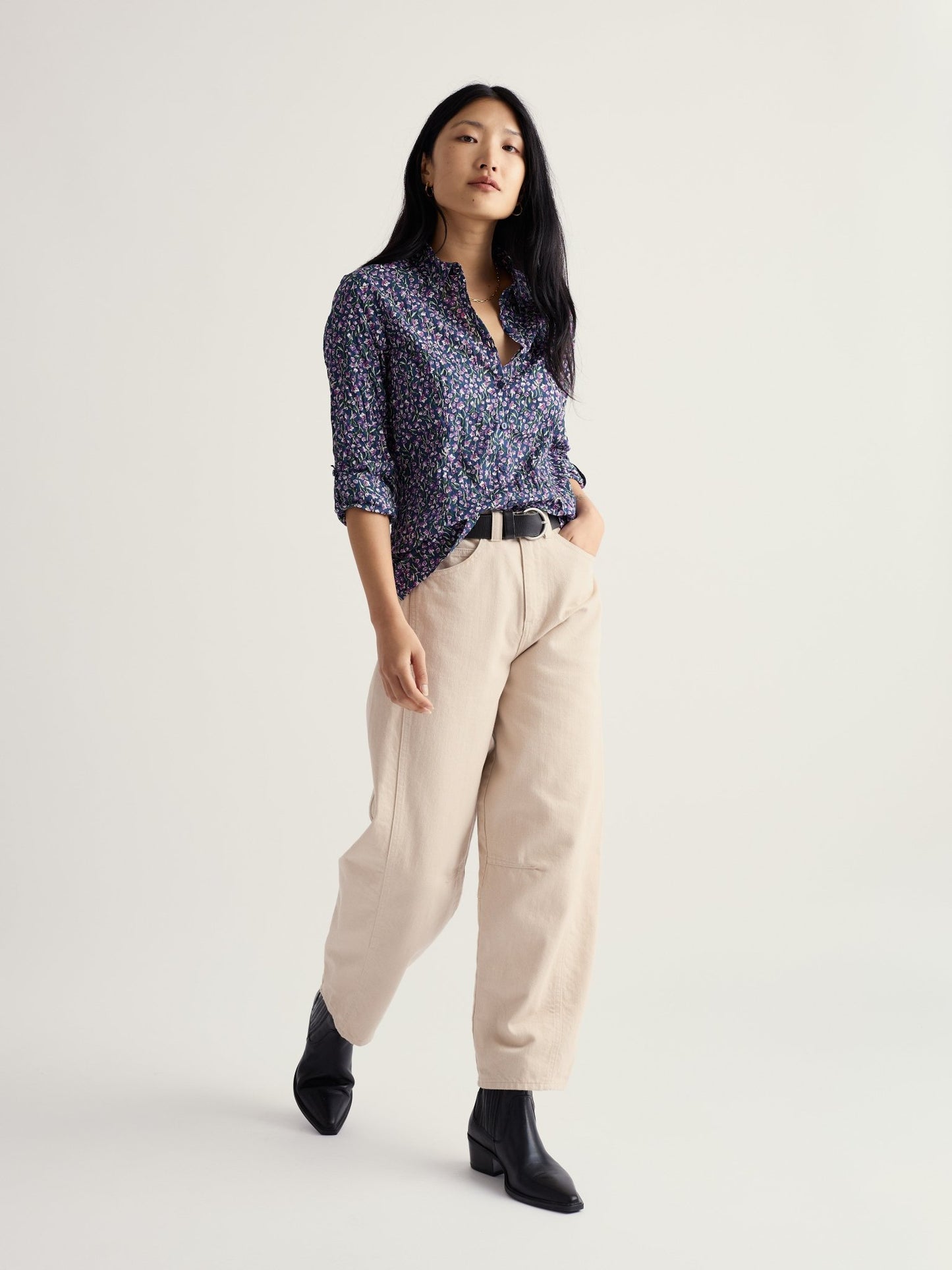 picture of Seasalt Larissa Shirt - Flax Flower Bright Orchid - Number Two - womens - fashion - clothing - Seasalt 3