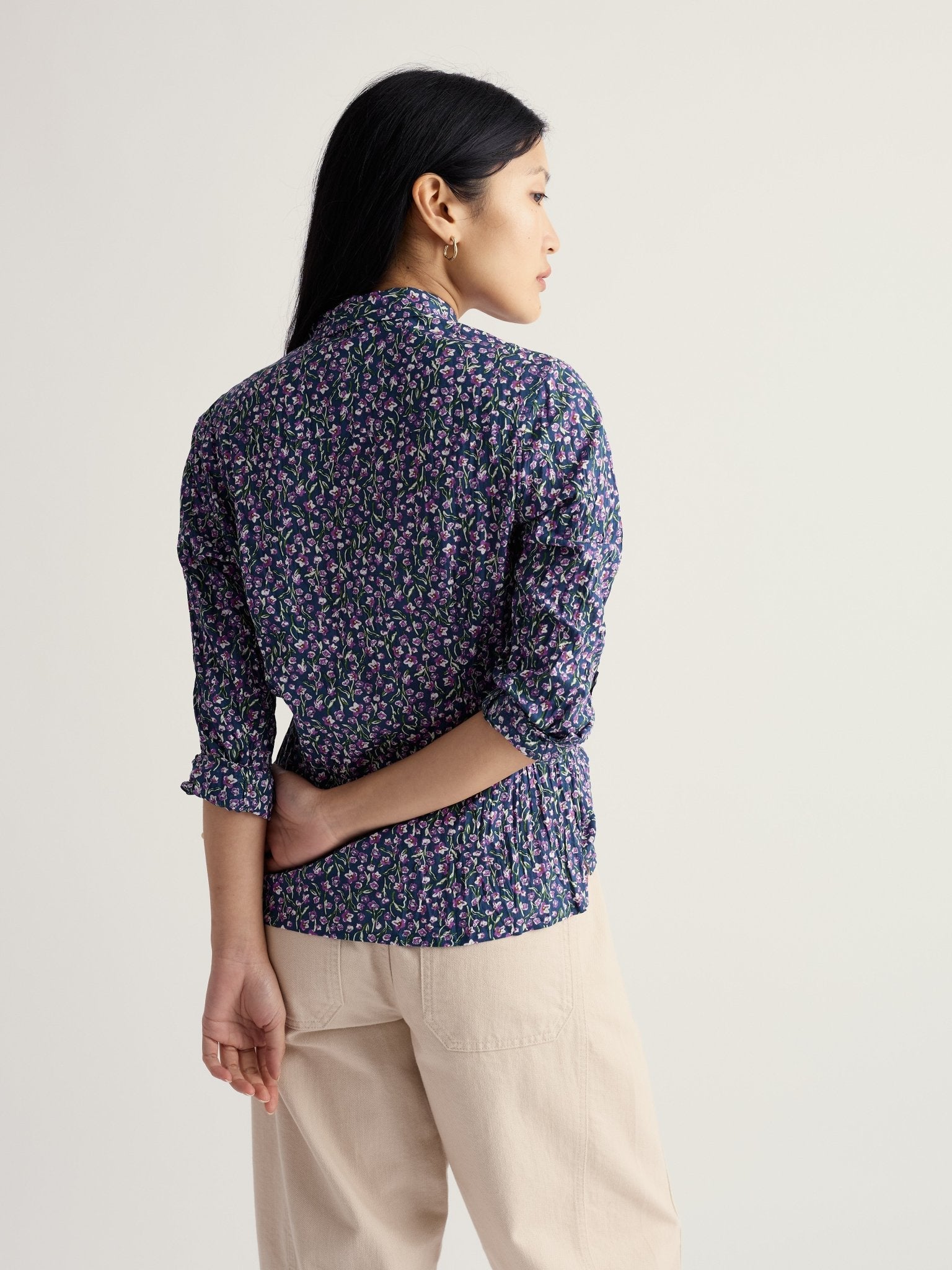 picture of Seasalt Larissa Shirt - Flax Flower Bright Orchid - Number Two - womens - fashion - clothing - Seasalt 4