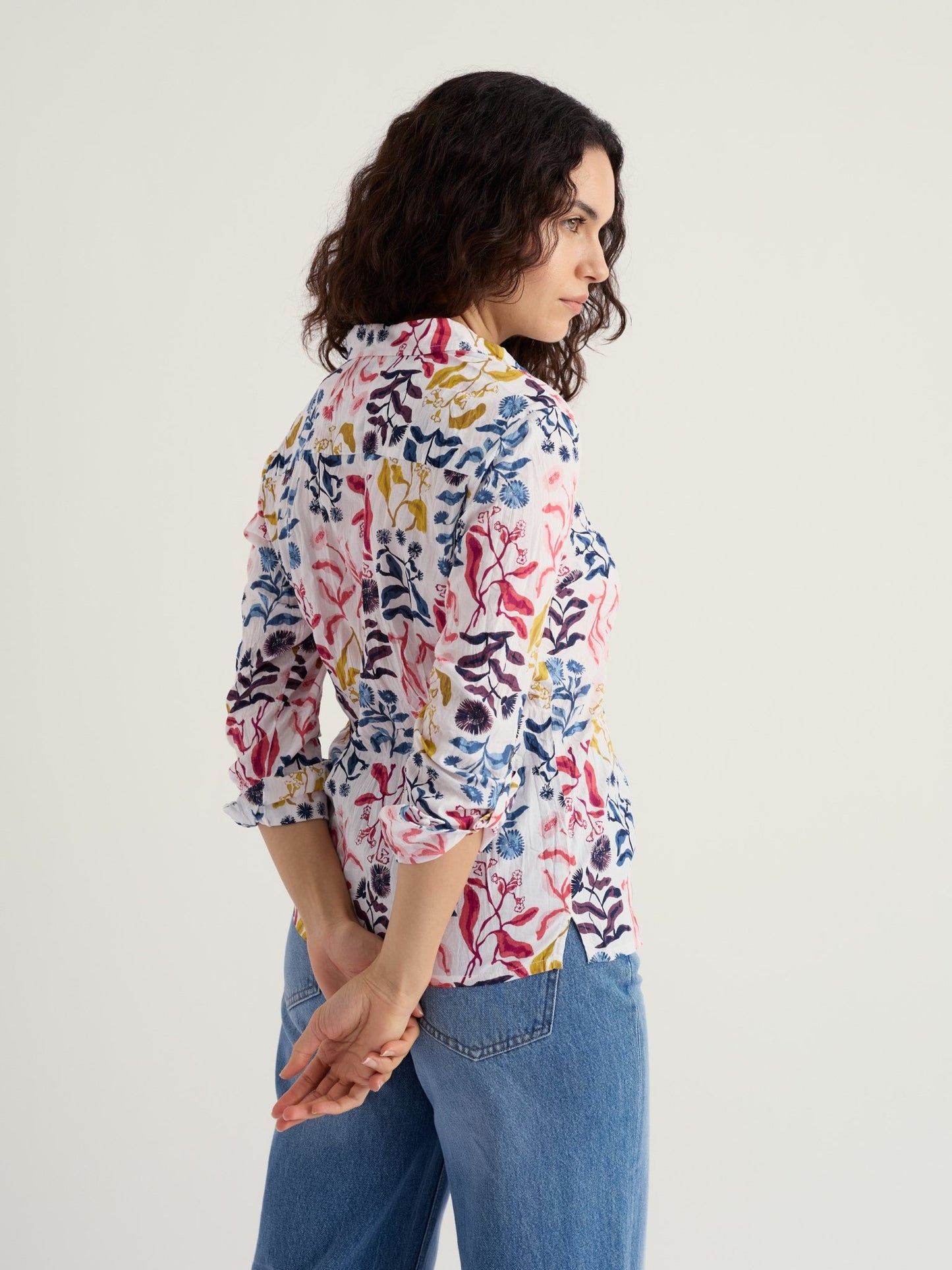picture of Seasalt Larissa Shirt - Inky Botanicals Chalk - Number Two - womens - fashion - clothing - Seasalt 4