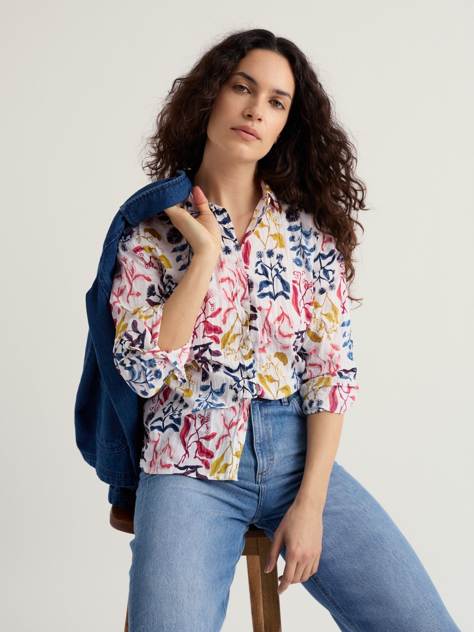 picture of Seasalt Larissa Shirt - Inky Botanicals Chalk - Number Two - womens - fashion - clothing - Seasalt 1