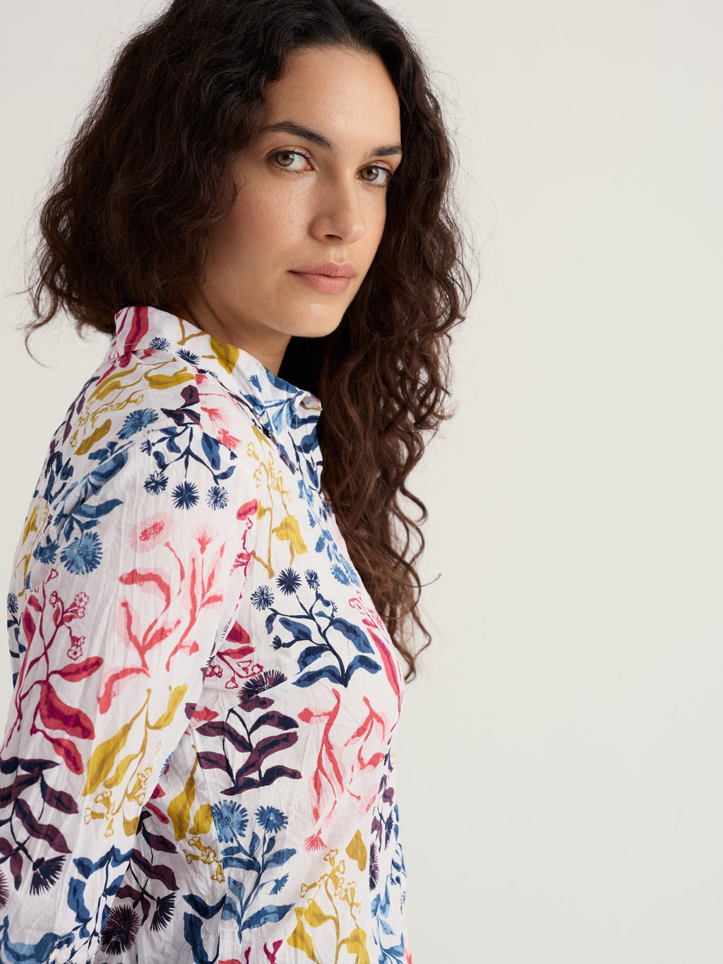 picture of Seasalt Larissa Shirt - Inky Botanicals Chalk - Number Two - womens - fashion - clothing - Seasalt 2
